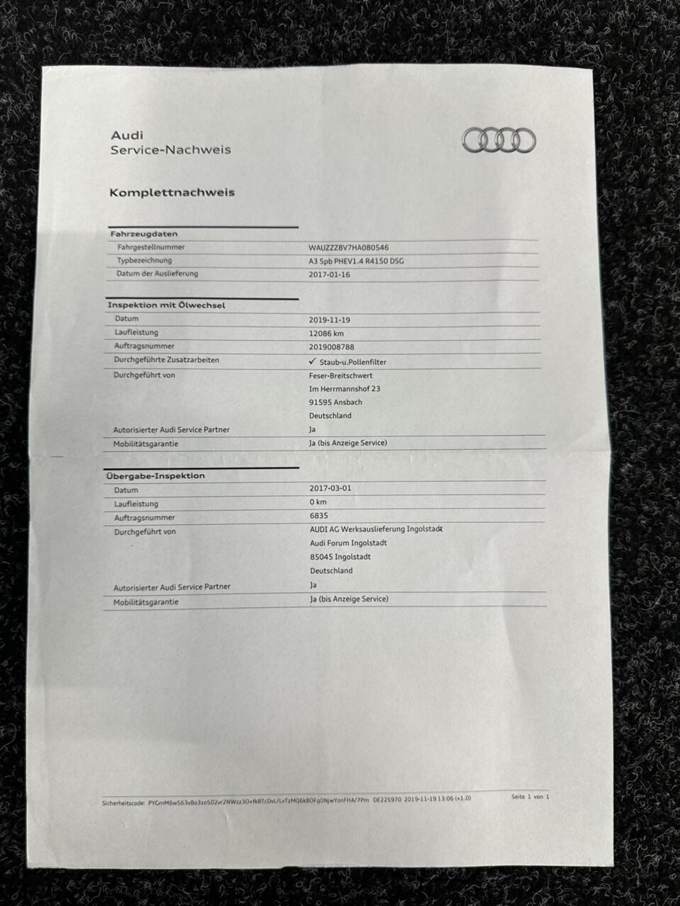 Foto van Audi A3 Sportback E-tron