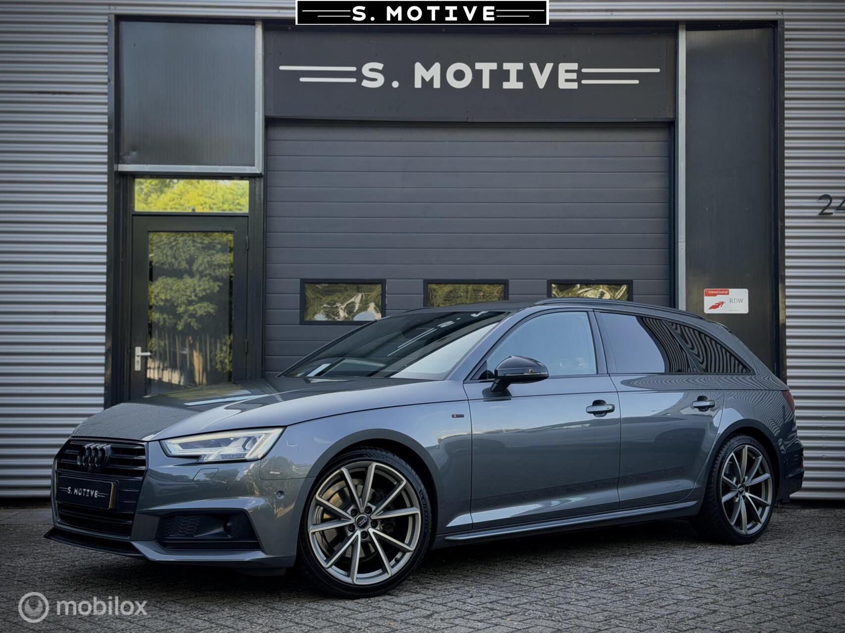 Audi A4 Avant 2.0 TFSI S line black edition, 360, Pano, HUD, Trekhaak, Stoelverwarming, 2018 - voorkant
