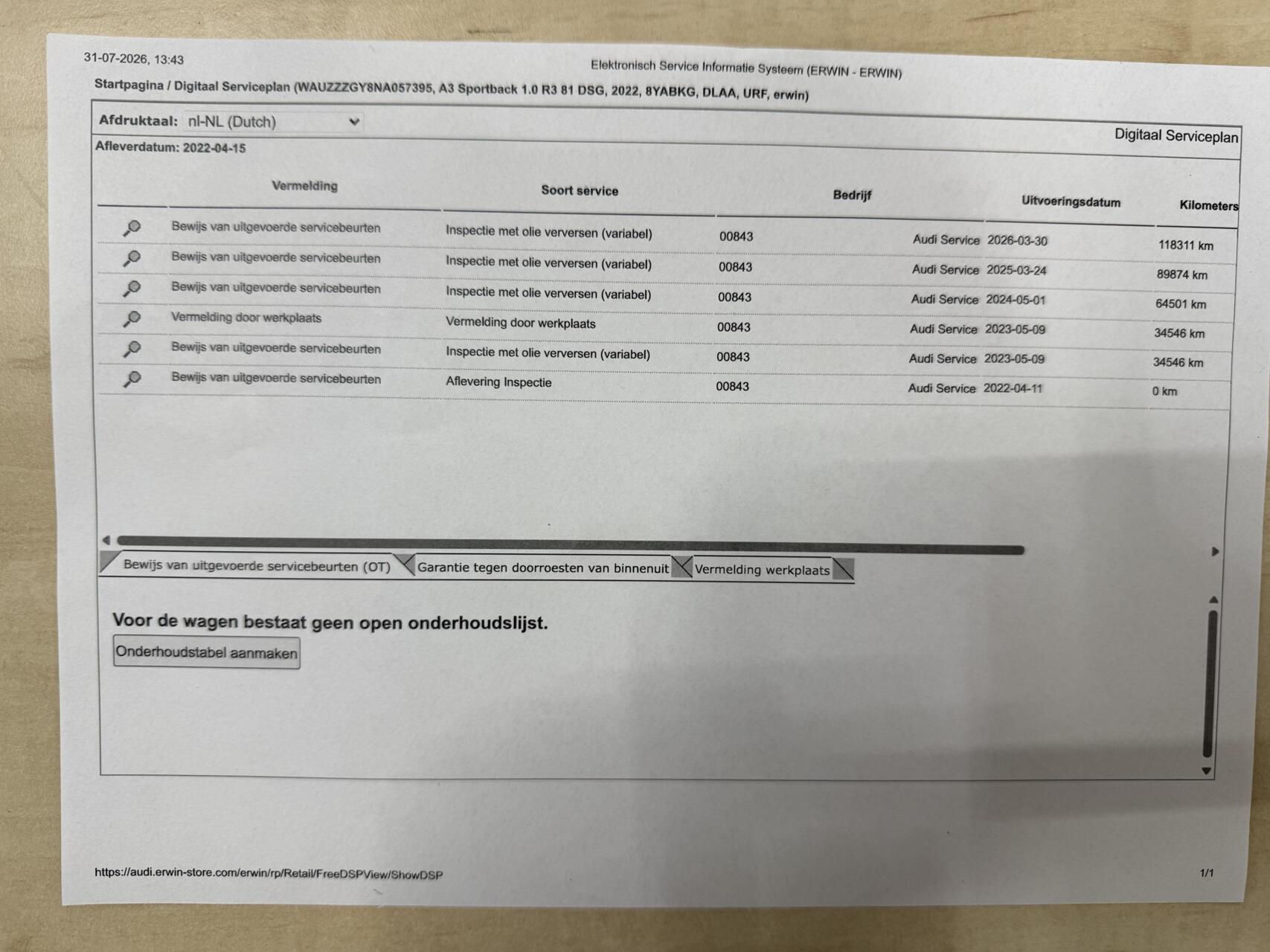 Foto van Audi A3 Sportback