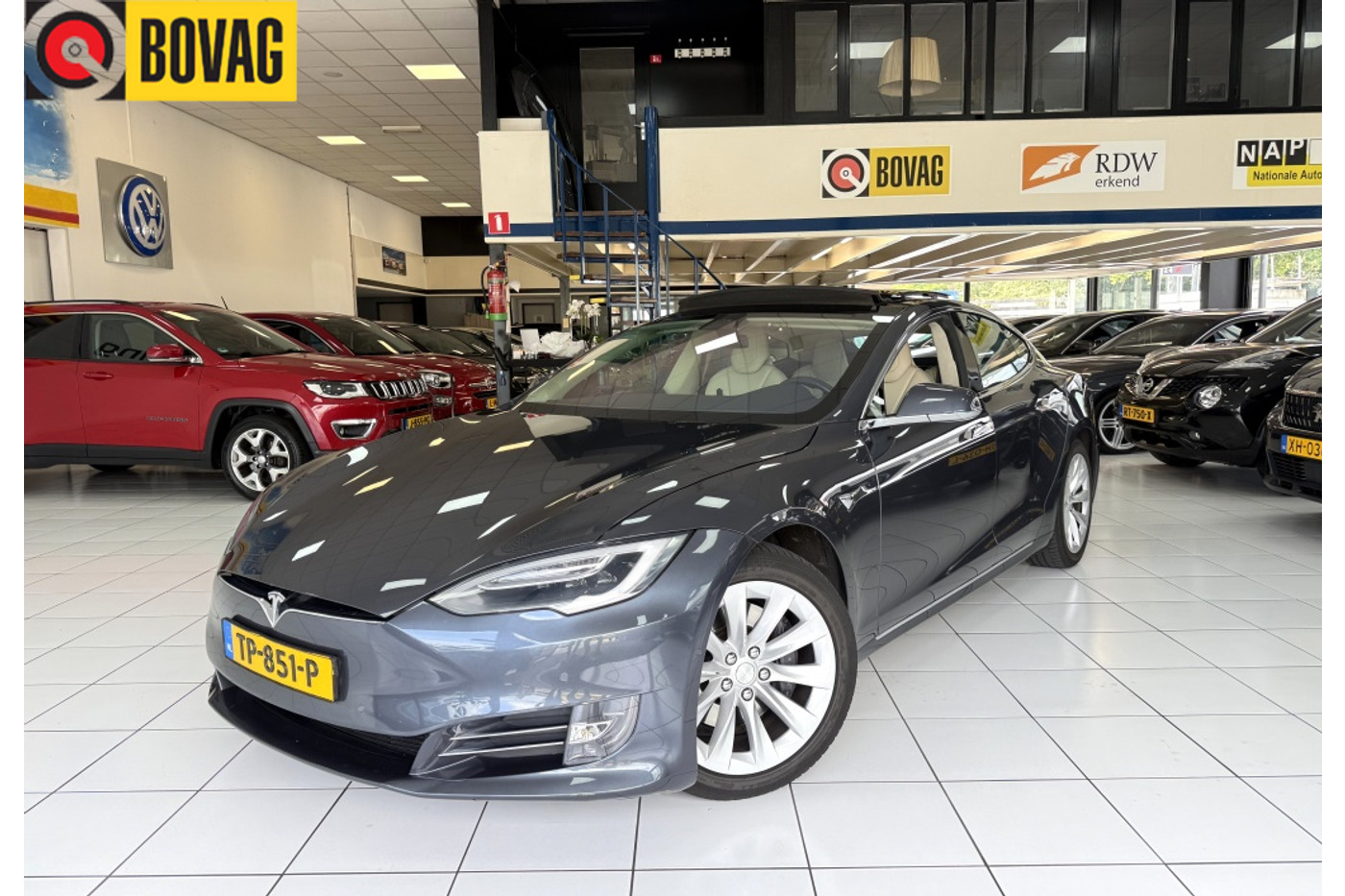 Tesla Model S 100D Panoramadak 2018 - voorkant