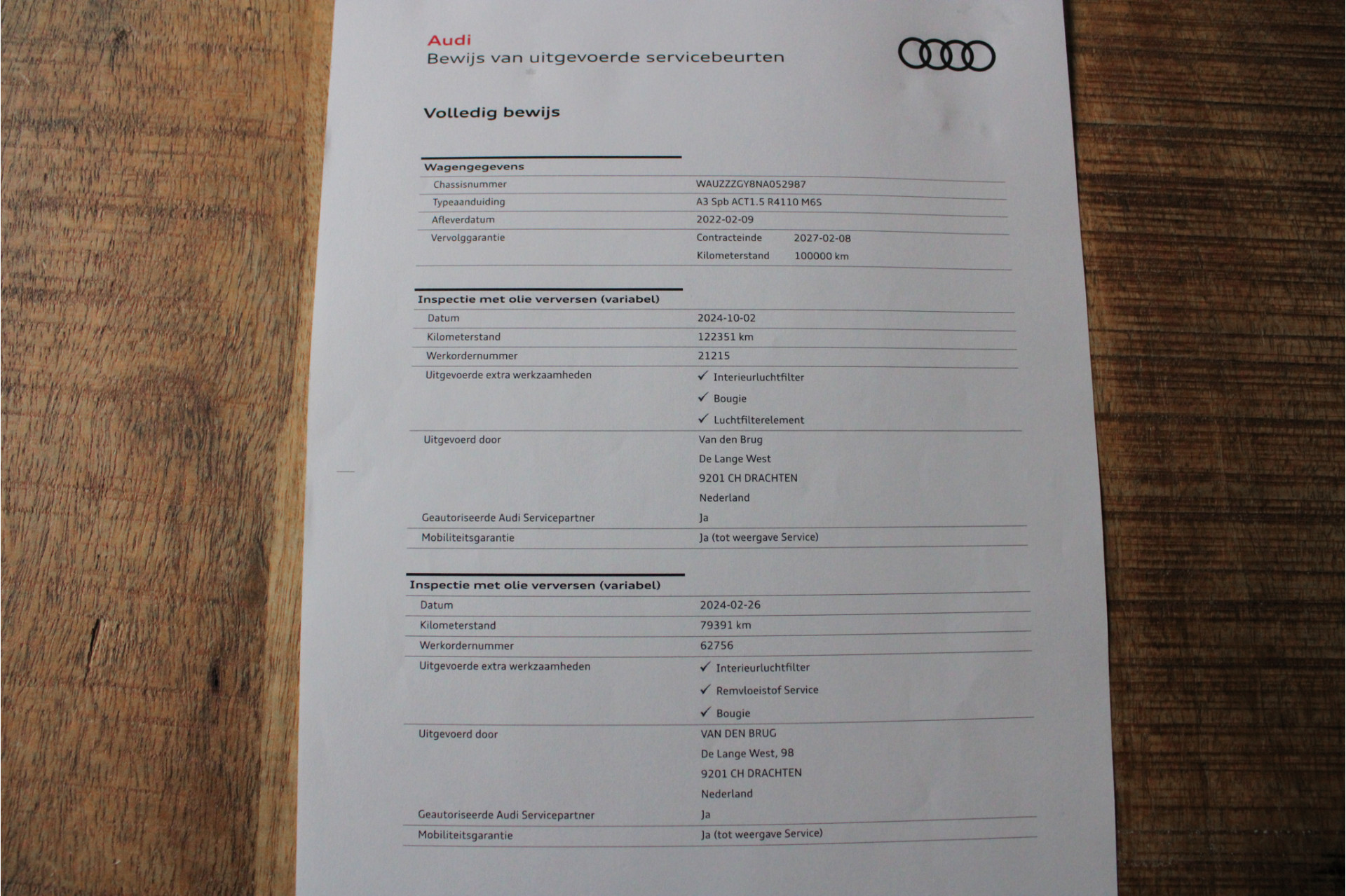 Foto van Audi A3 Sportback