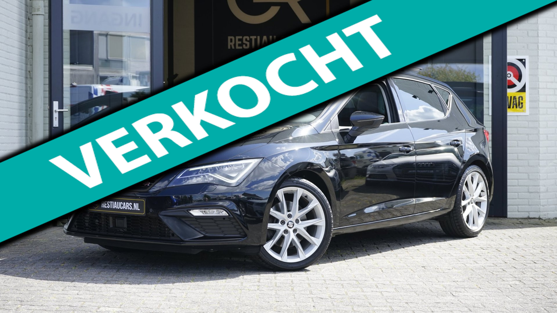 Seat Leon FR 2.0 TSI AUTOMAAT|ACC|BEATS|CAMERA|CLIMA|FULL LED|KEYLESS|LEDER|MODE|PANORAMA|VIRTUEEL|STOELVERWARMING VERKOCHT 2018 - voorkant