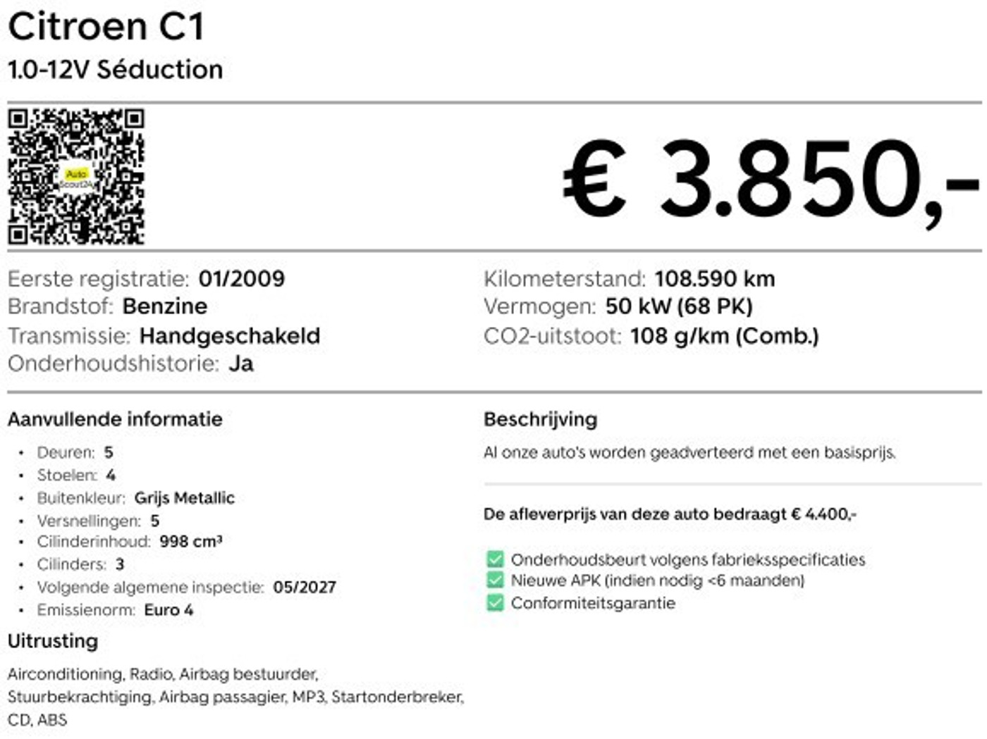 Foto van Citroen Citroen C1