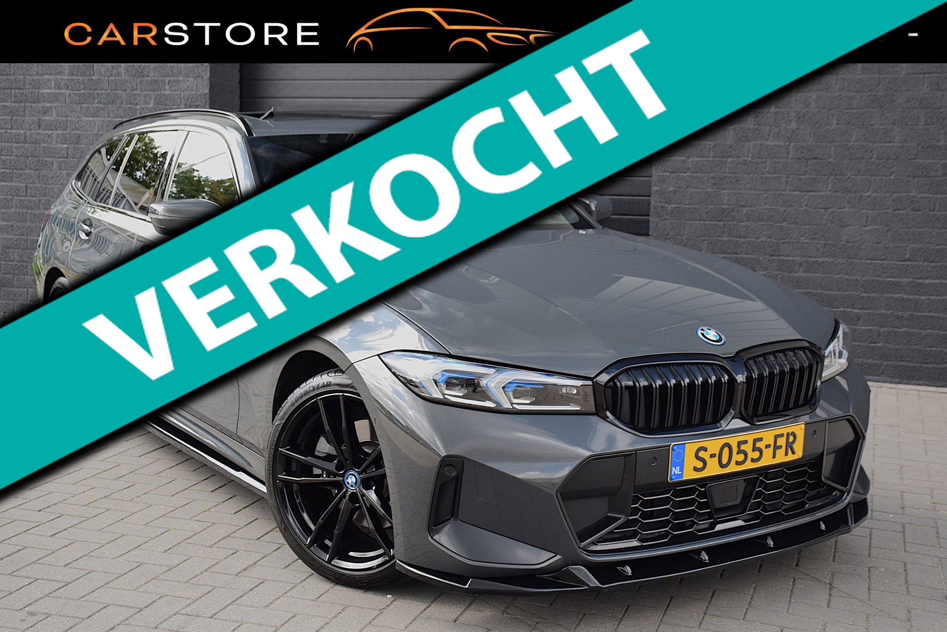 BMW 330e 330e M-Sport | Dravitgrau | Kuipstoelen |SOH 92% | Pano | NL Auto | Fabrieksgarantie | Top Combinatie 2023 - voorkant