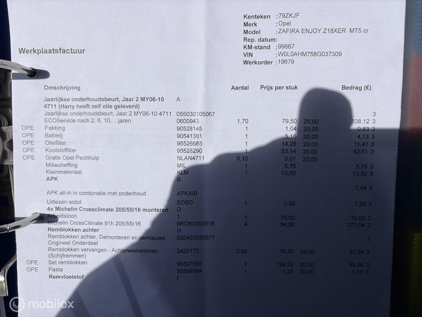 Foto van Opel Zafira