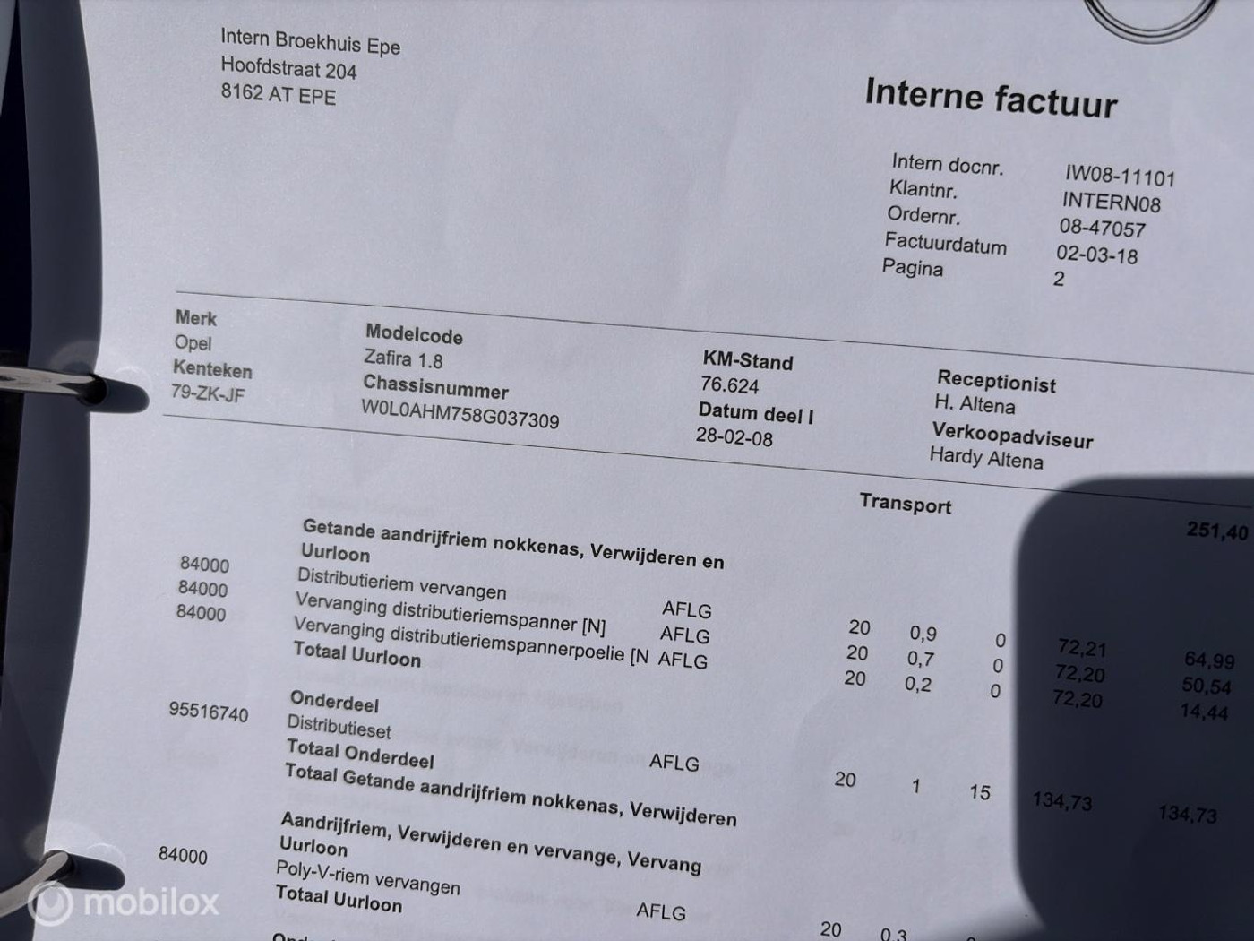 Foto van Opel Zafira