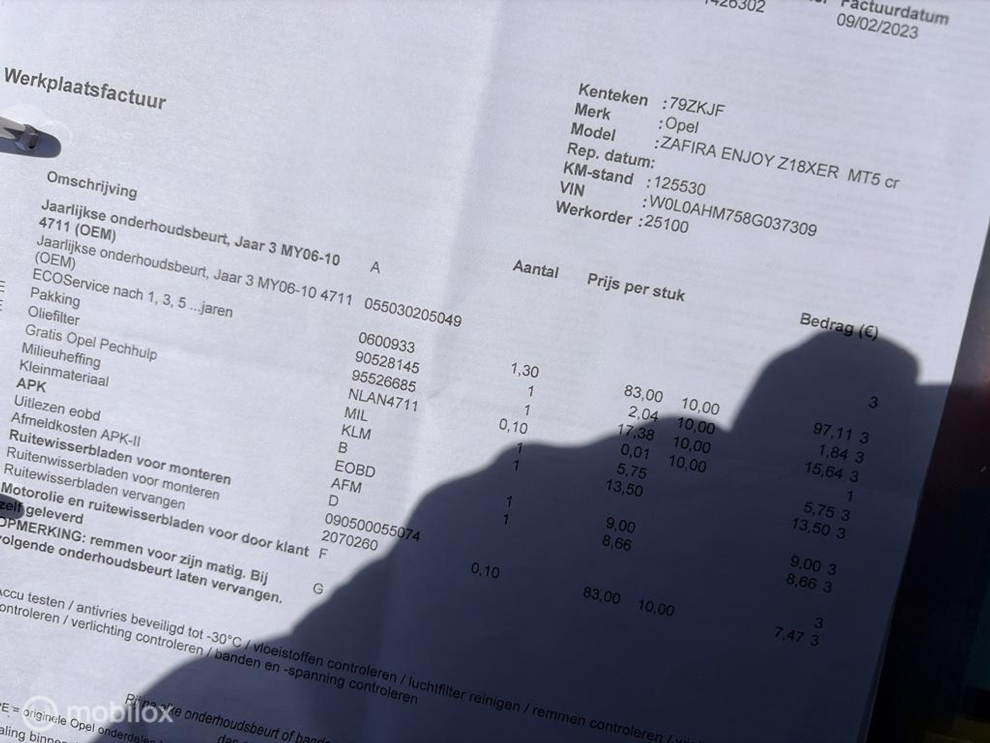 Foto van Opel Zafira