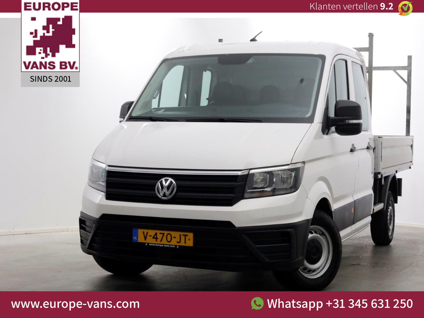 Volkswagen Crafter 35 2.0 TDI 140pk L3 D.C. Open laadbak Trekhaak 3000kg 11-2017 2017 - voorkant