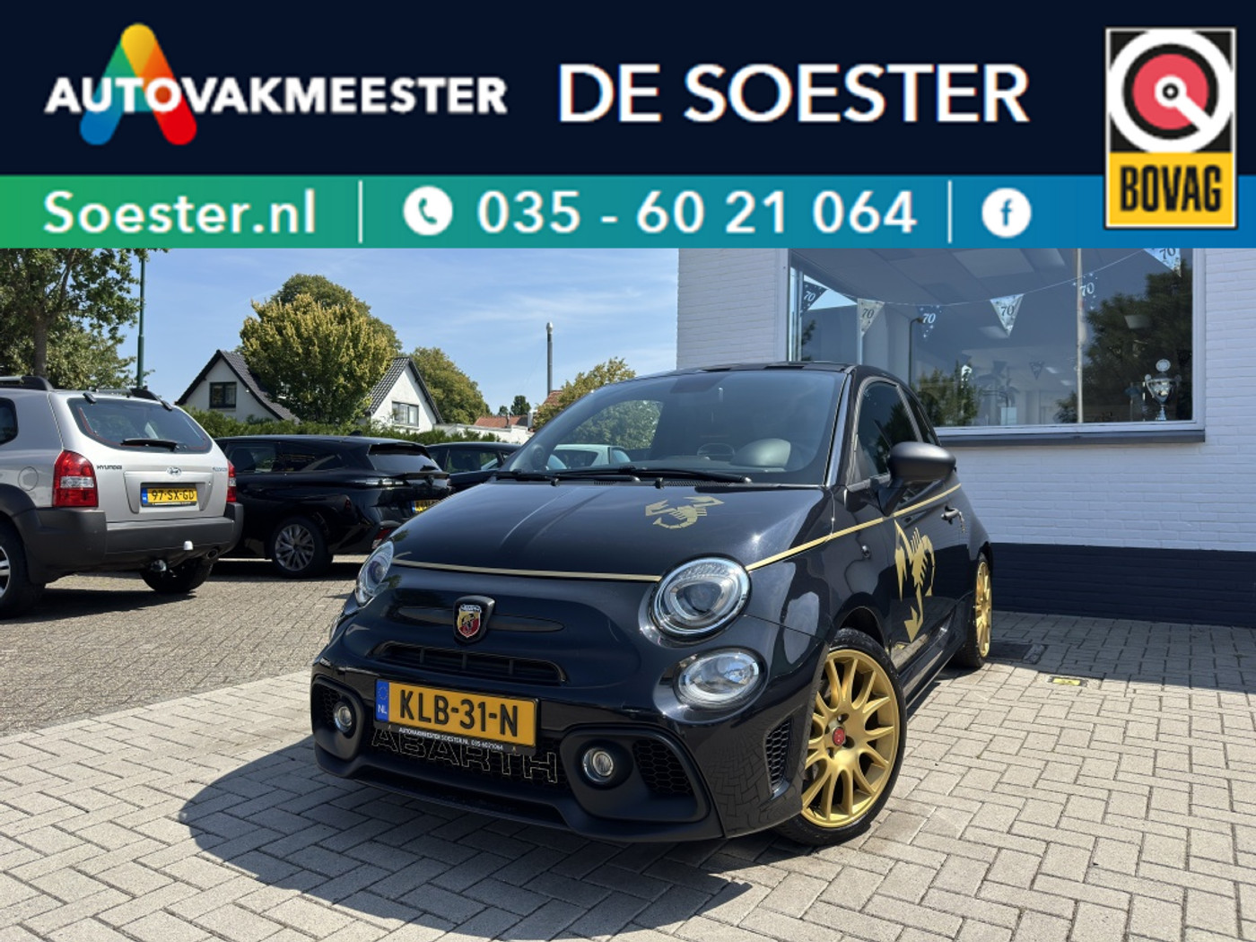Fiat Abarth 500 1.4|SCORPIONEORO|1 OF 2000 SERIE|1E EIGENAAR|DEALER ONDERHOUDEN 2021 - voorkant