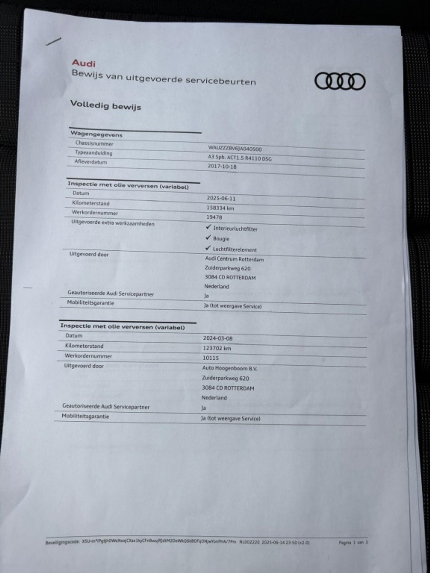 Foto van Audi A3 Sportback