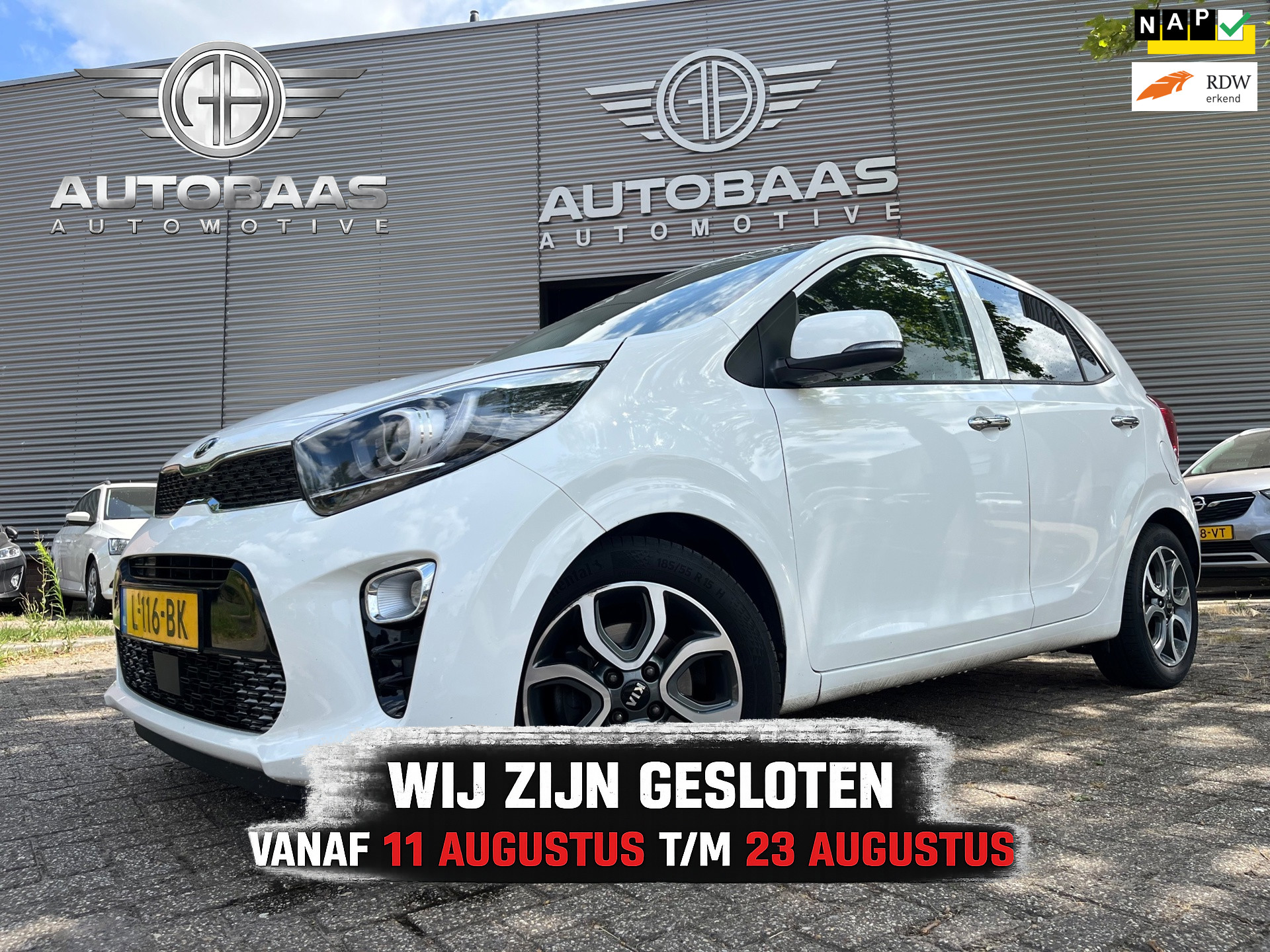 Kia Picanto 1.0 DPi DynamicPlusLine NLAUTO+1EIG+NAP+NAVI+CAMERA+CLIMATE CONTROL+LICHTEMETALEN VELGEN+INCL BTW+ 2021 - voorkant
