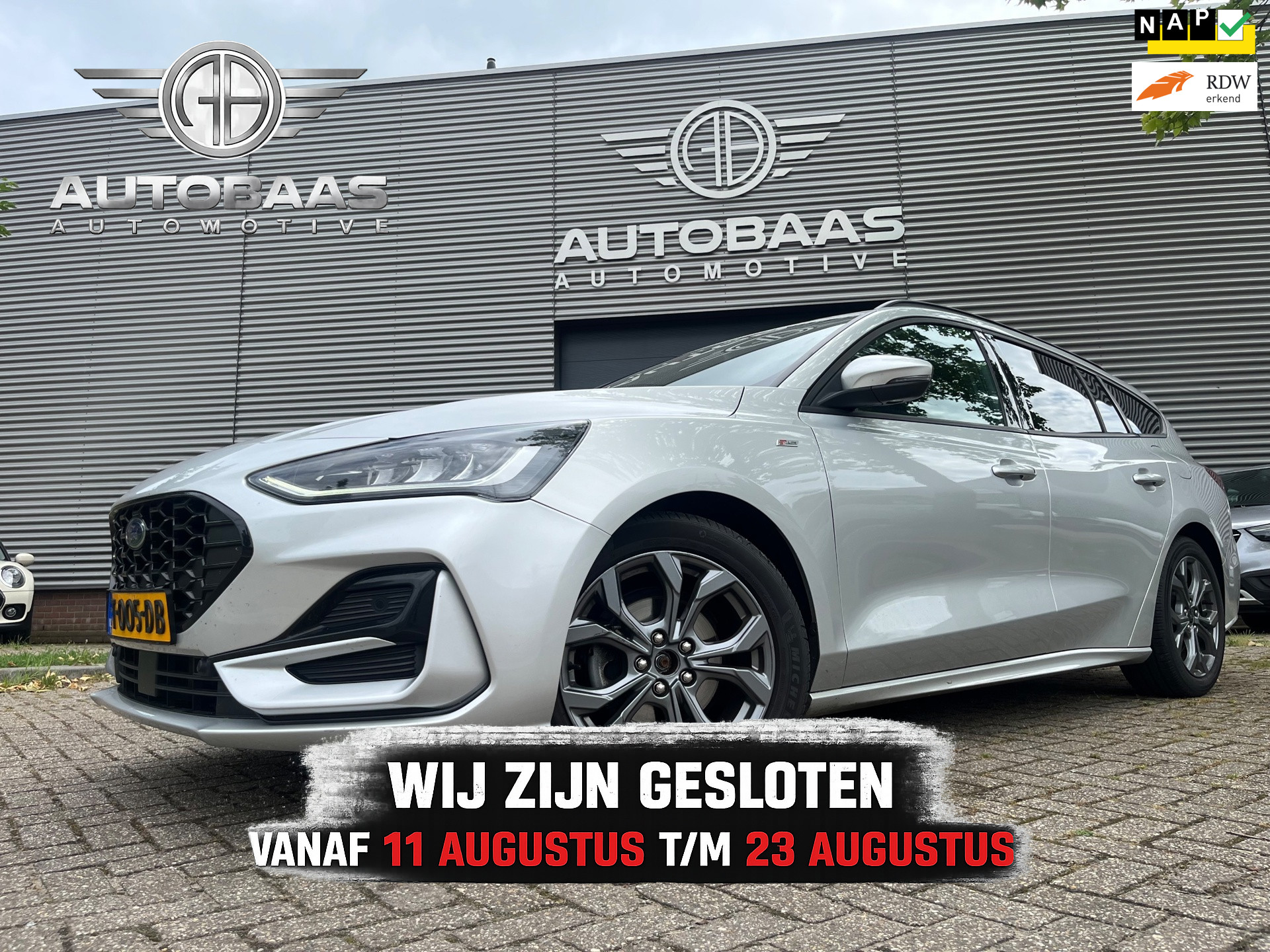 Ford Focus 1.0 EcoBoost Hybrid ST Line 155PK AUTOMAAT BJ2023 NAVI+KEYLESS+STOELVERWARMING+B&O SOUNDSYSTEM+TREKHAAK+INCL BTW+ 2023 - voorkant