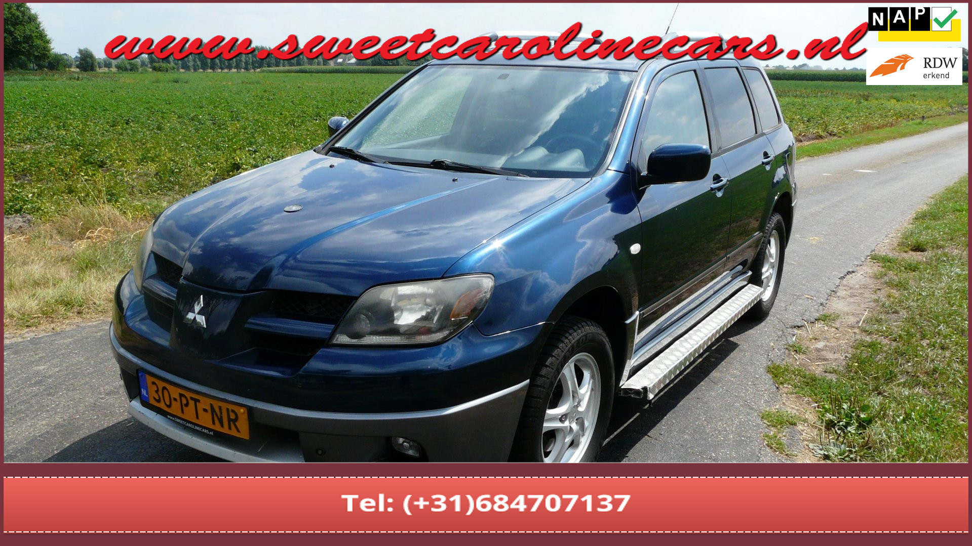 Mitsubishi Mitsubishi Outlander 2.4 Sport 4WD,Airco,Elec.pakket,16"Lmv's,Grijs kenteken voorbereid!! 2004 - voorkant