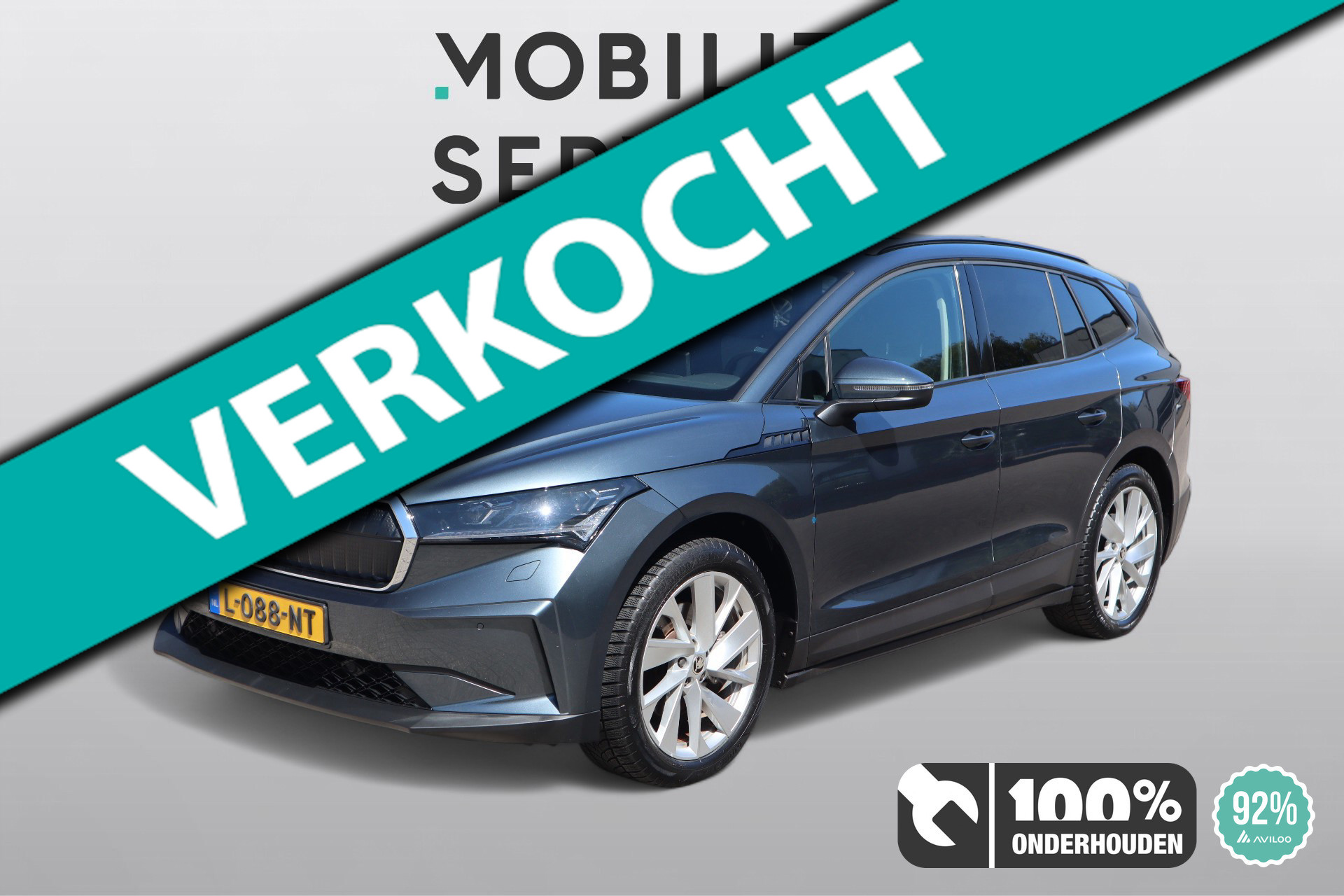 Skoda Enyaq 60 60 First Edition SOH92% Trekhaak ACC CarPlay LMV 2021 - voorkant