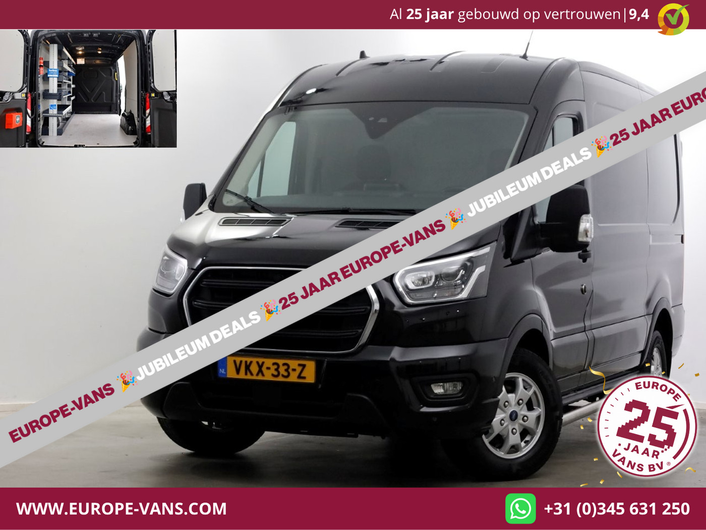 Ford Transit 350 2.0 TDCI 185pk Automaat L2H2 Limited Navi/Camera/ACC 06-2021 2021 - voorkant