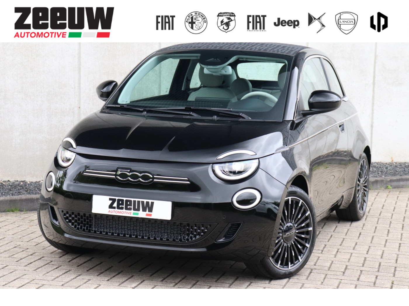 Fiat 500e Cabrio La Prima by Bocelli 42 kWh | JBL | Winter | Camera | 17" 2023 - voorkant
