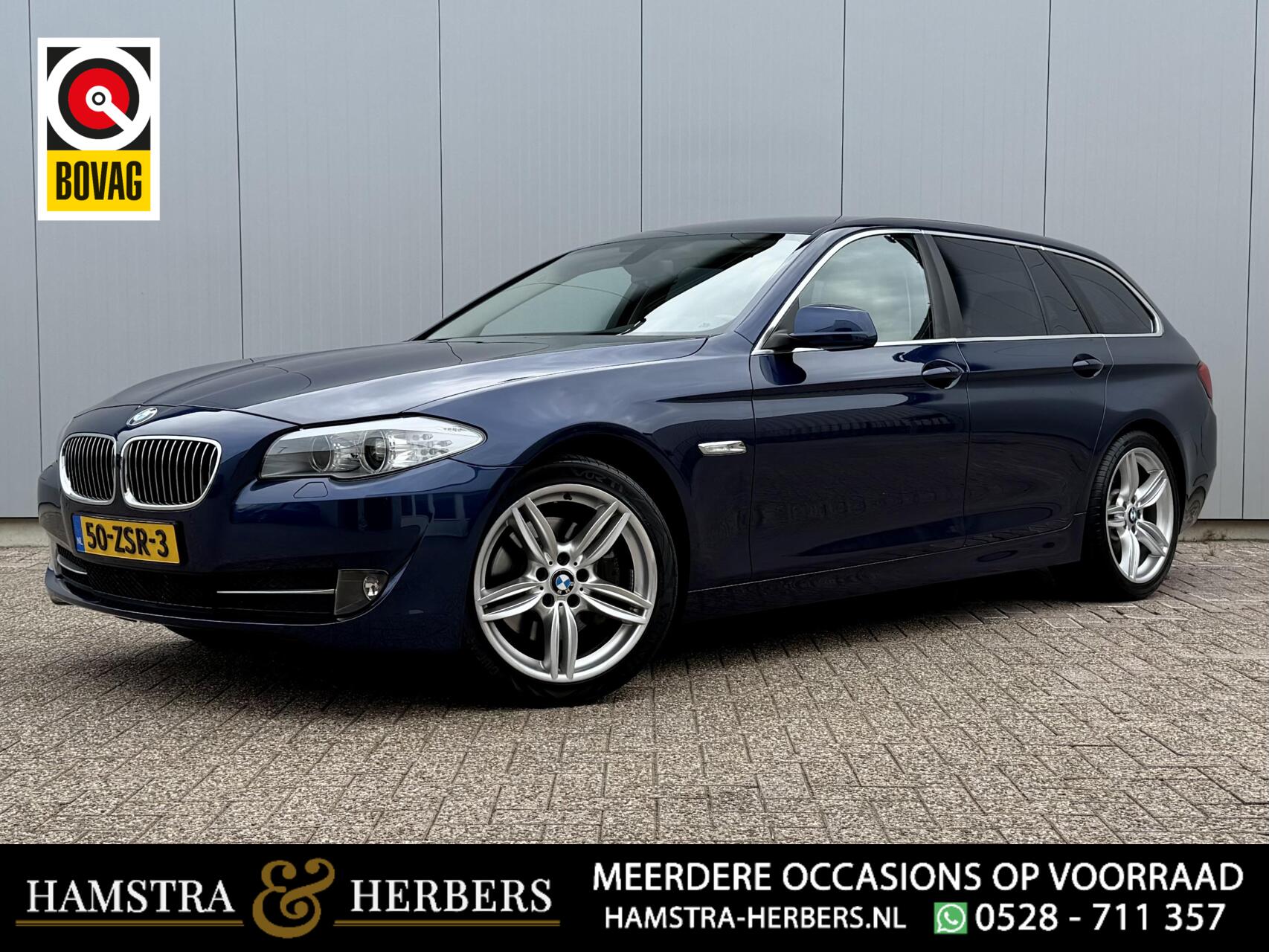 BMW 5er Reihe 528xi Executive blauw 2013 - voorkant