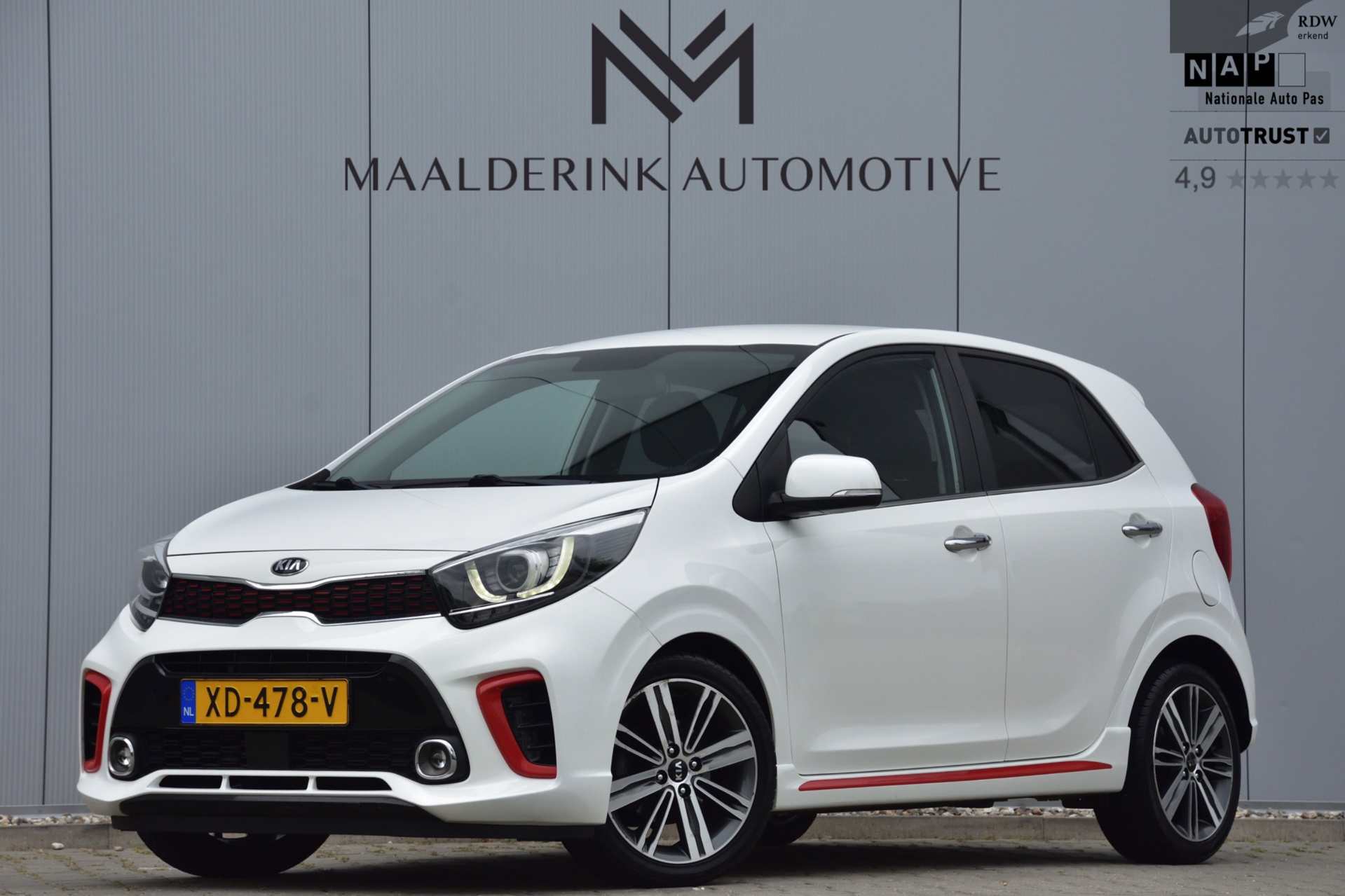 Kia Picanto 1.0 T-GDI 100pk GT-Line NAP, Camera, Navi, App-Connect, Stoelverwarming, Stuurverwarming 2018 - voorkant