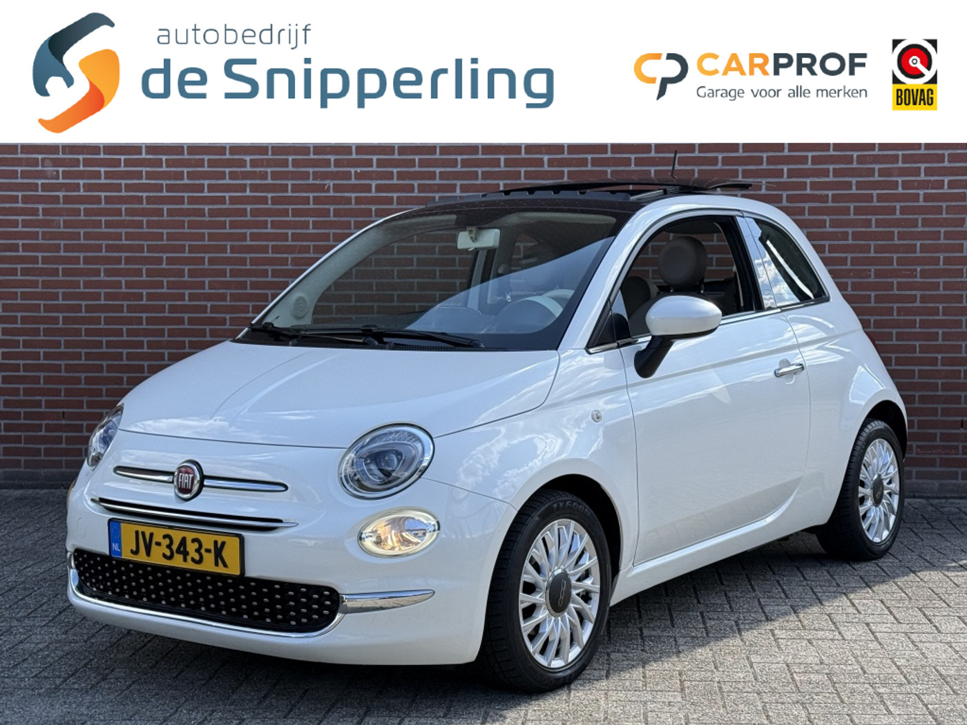 Fiat Fiat 500 0.9 TwinAir T Lounge AUTOMAAT NAVI SCHUIF/KANTEL DAK LEDER BLUETOOTH 2016 - voorkant