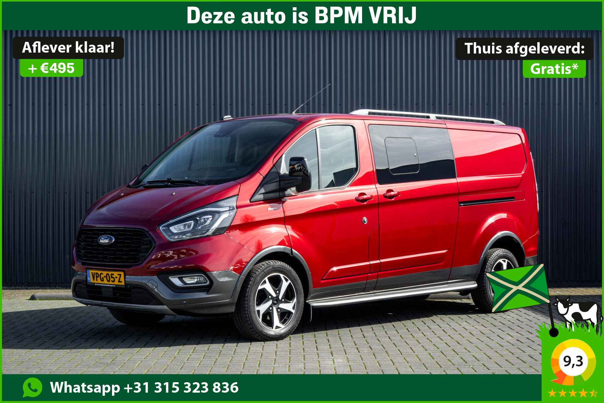 Ford Transit Custom 2.0 TDCI L2H1 | 170PK | Trail | DC 5-Persoons | Camera | Carplay | Lederen interieur 2022 - voorkant