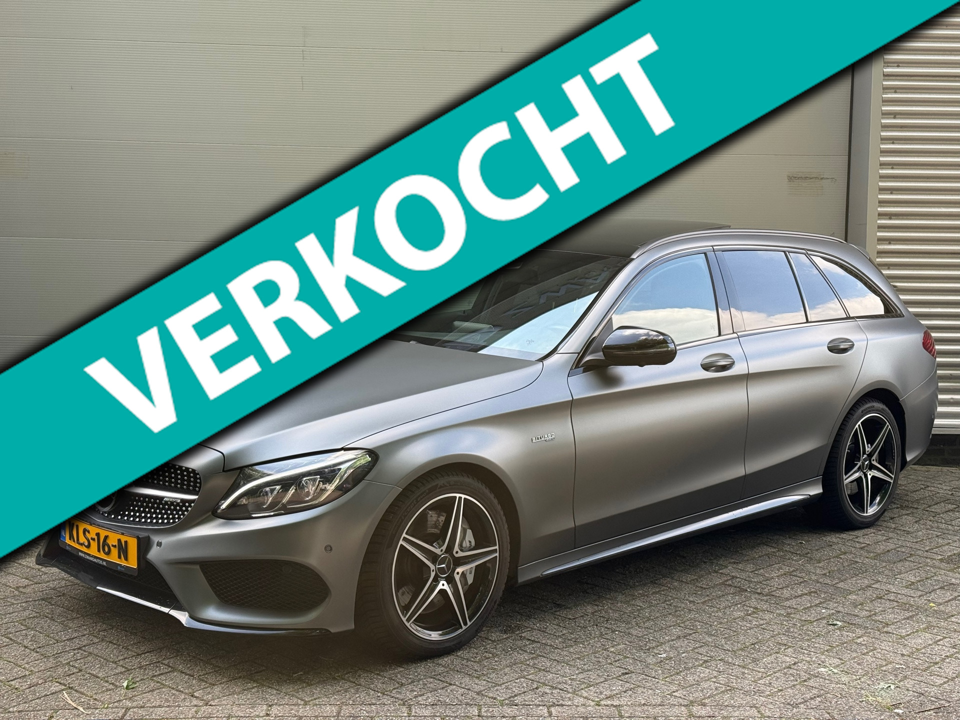 Mercedes-Benz C-klasse Estate 43 AMG 4MATIC l Pano l Matgrijs l Headup l Memory&Koeling l 360 Camera l Burmester l Trekhaak l 2018 - voorkant