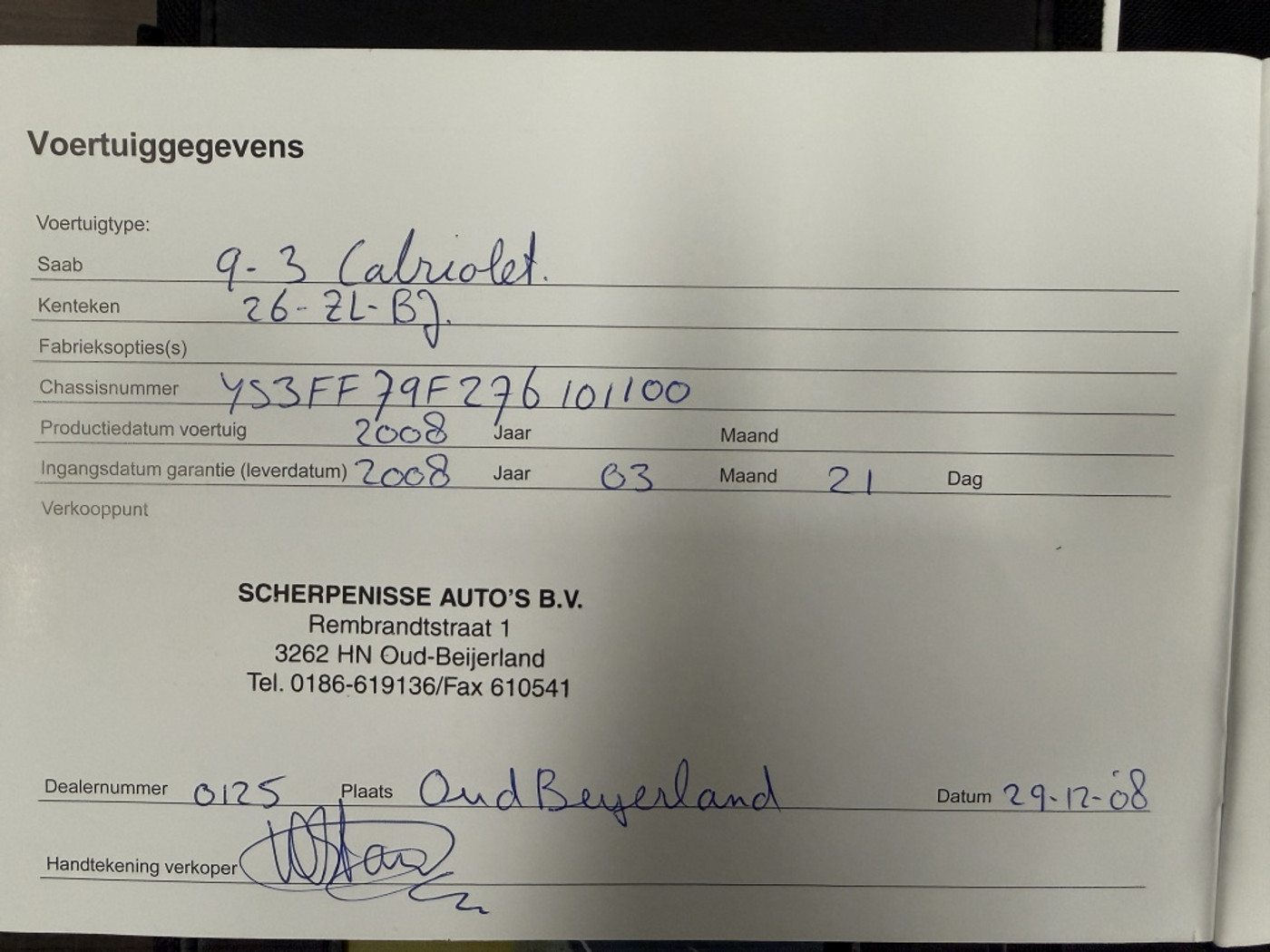 Foto van Saab Saab 9-3