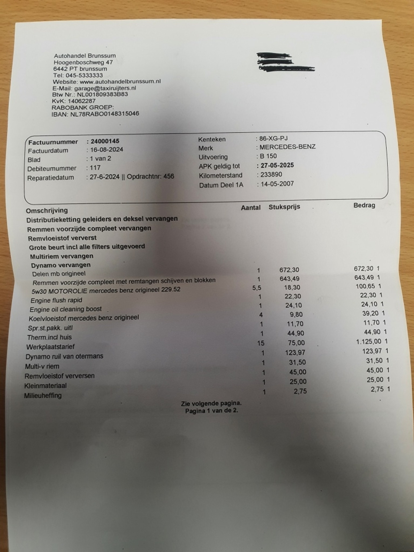 Foto van Mercedes-Benz B 150