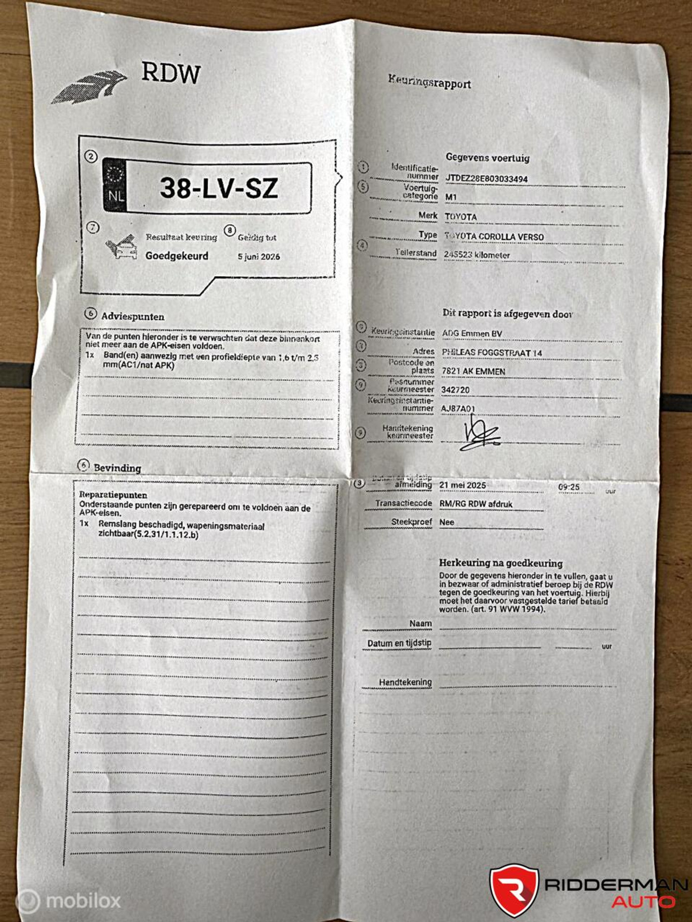Foto van Toyota Toyota Corolla Verso