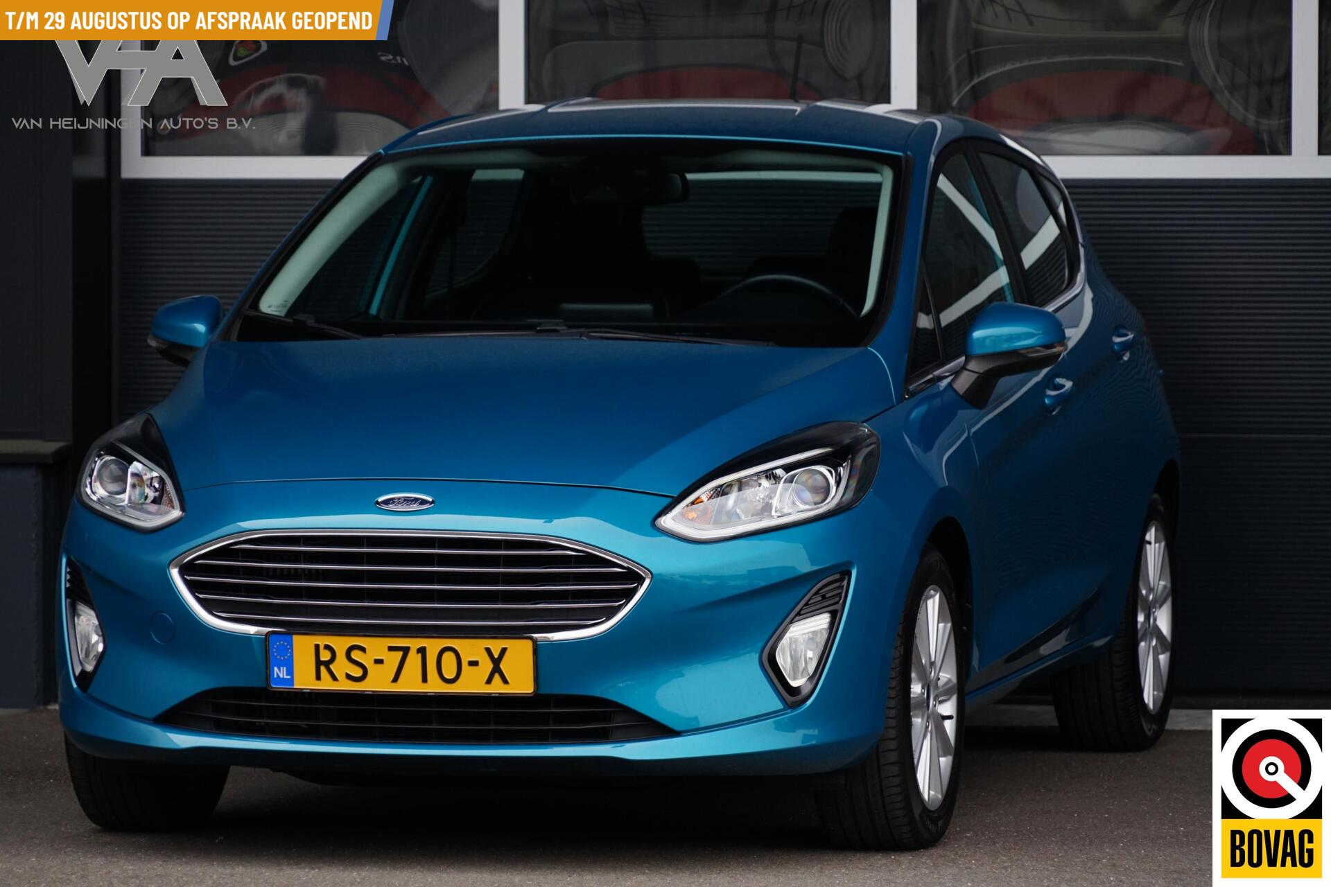 Ford Fiesta 1.0 EcoBoost Titanium, NL, CarPlay, clima, cruise, LED 2018 - voorkant