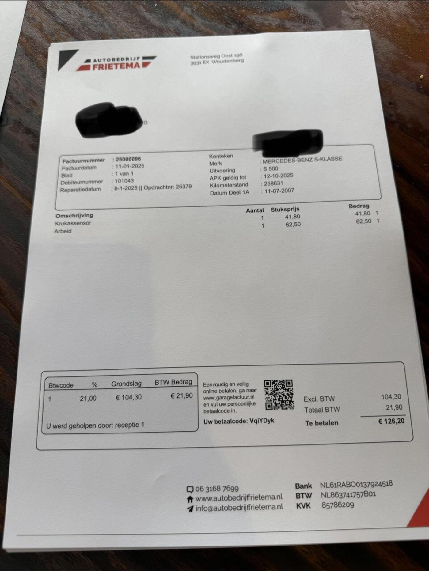 Foto van Mercedes-Benz S 500