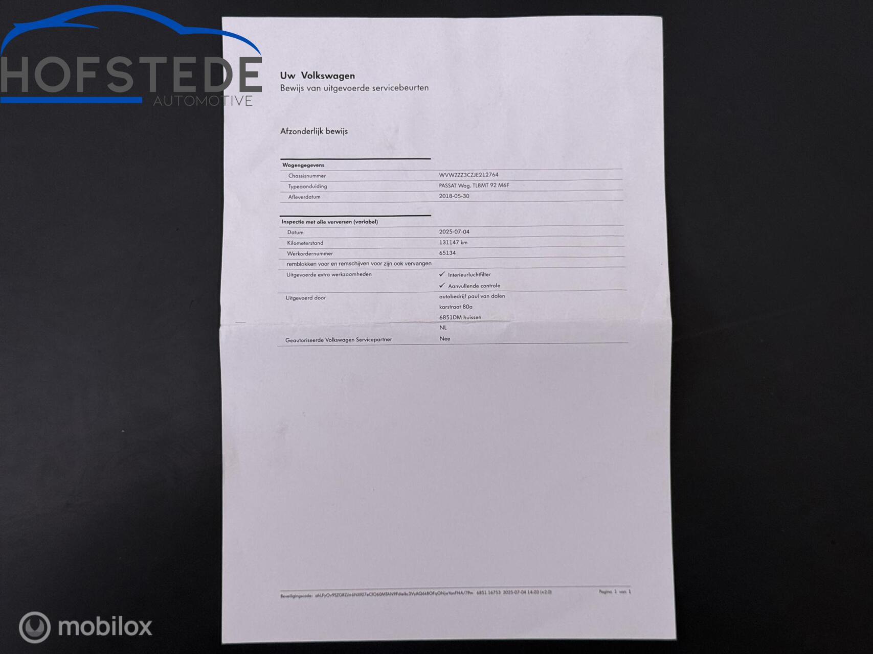 Foto van Volkswagen Passat