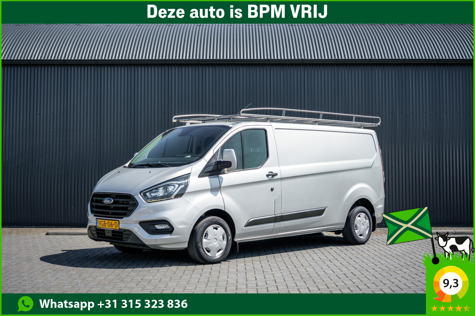 Ford Transit Custom 2.0 EcoBlue L2H1 | 130 PK | 3-Zits | Camera | Cruise | PDC | Airco | Trekhaak | Imperiaal 2020 - voorkant
