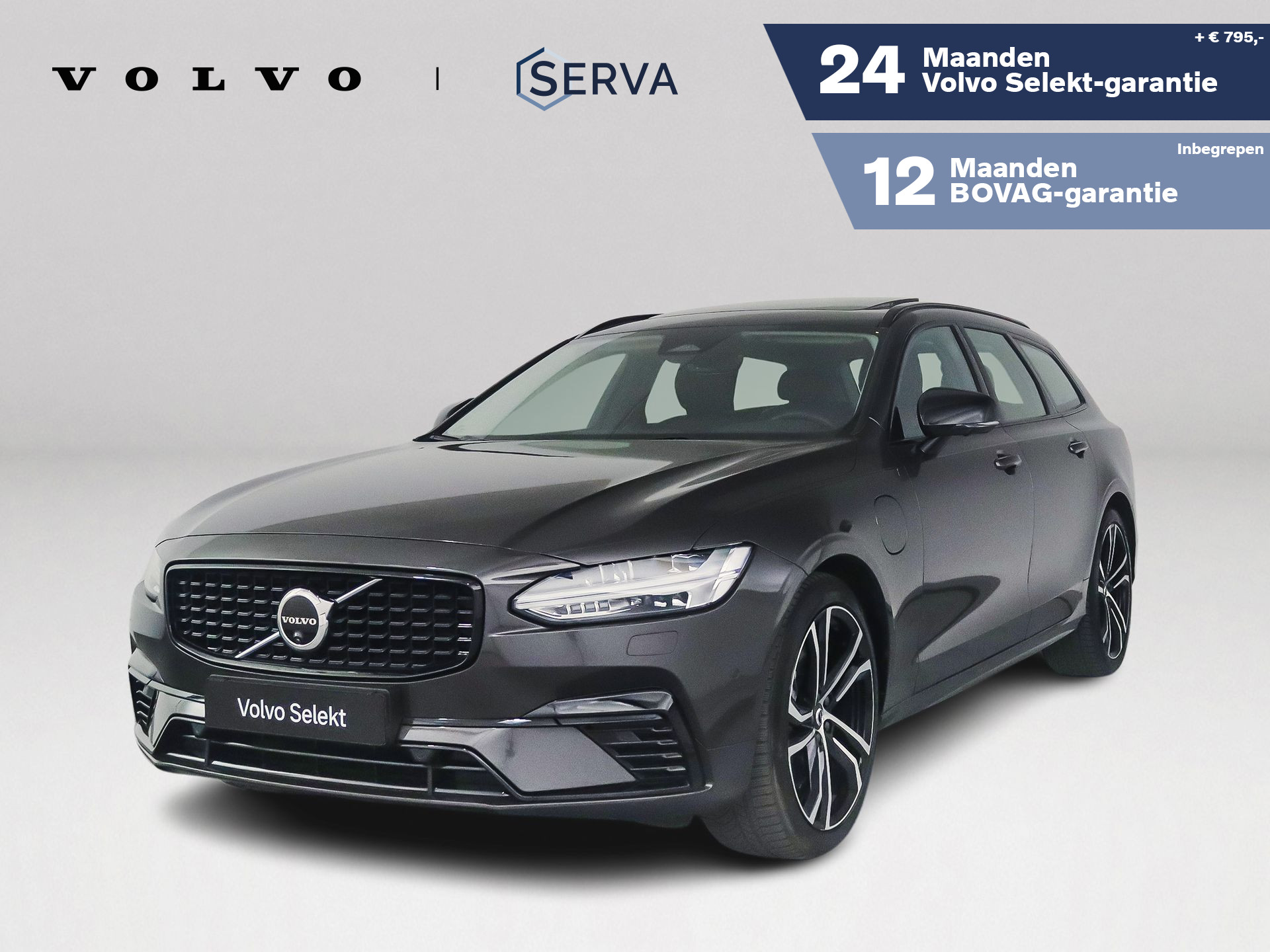 Volvo V90 T8 Plug-in hybrid AWD Ultra Dark | Panoramadak | 360° camera | Bowers & Wilkins | Head-up display | Luchtvering | Stoelventilatie | Trekhaak 2025 - voorkant