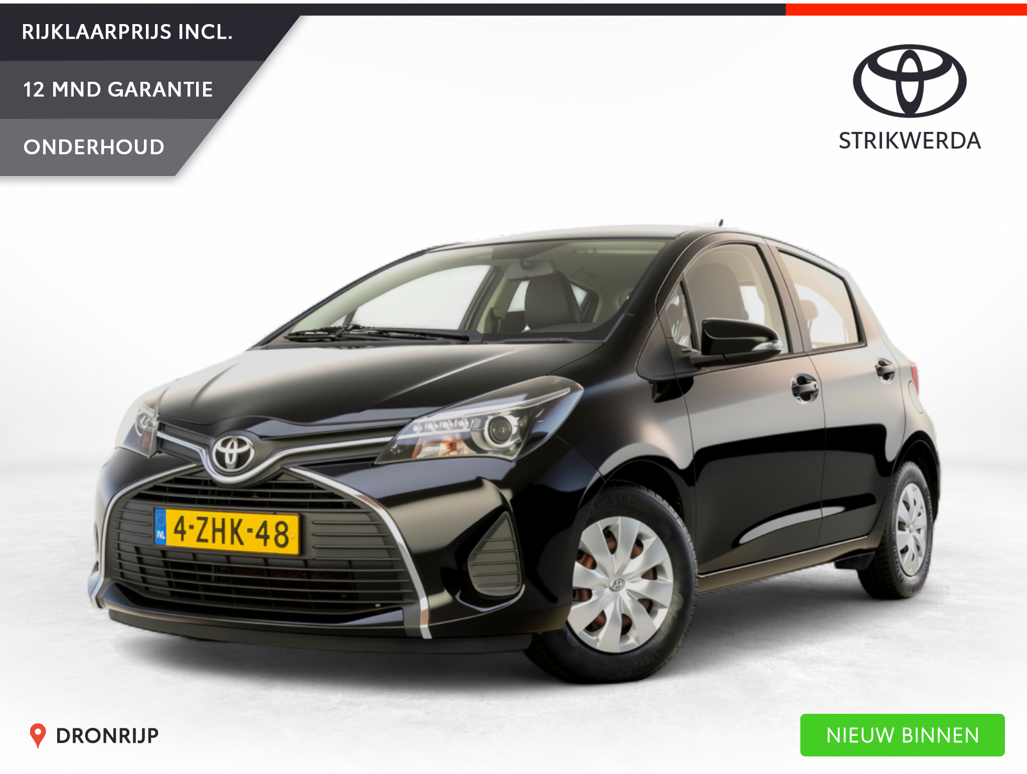Toyota Toyota Yaris 1.0 VVT-i Aspiration 2015 - voorkant