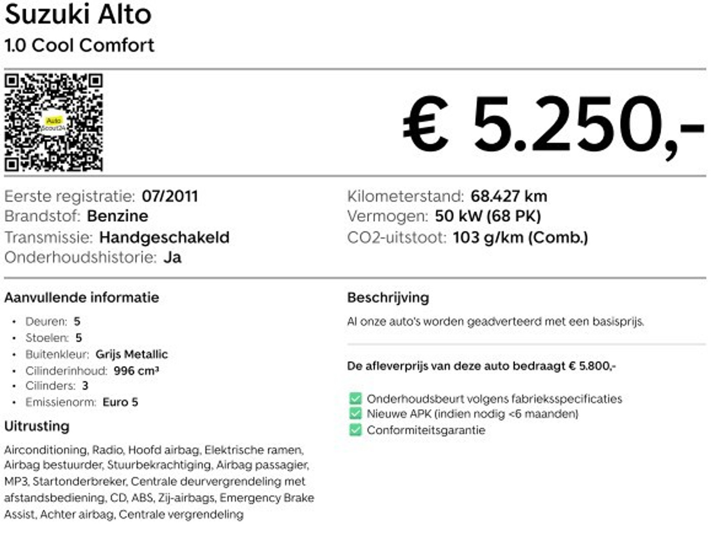 Foto van Suzuki Alto