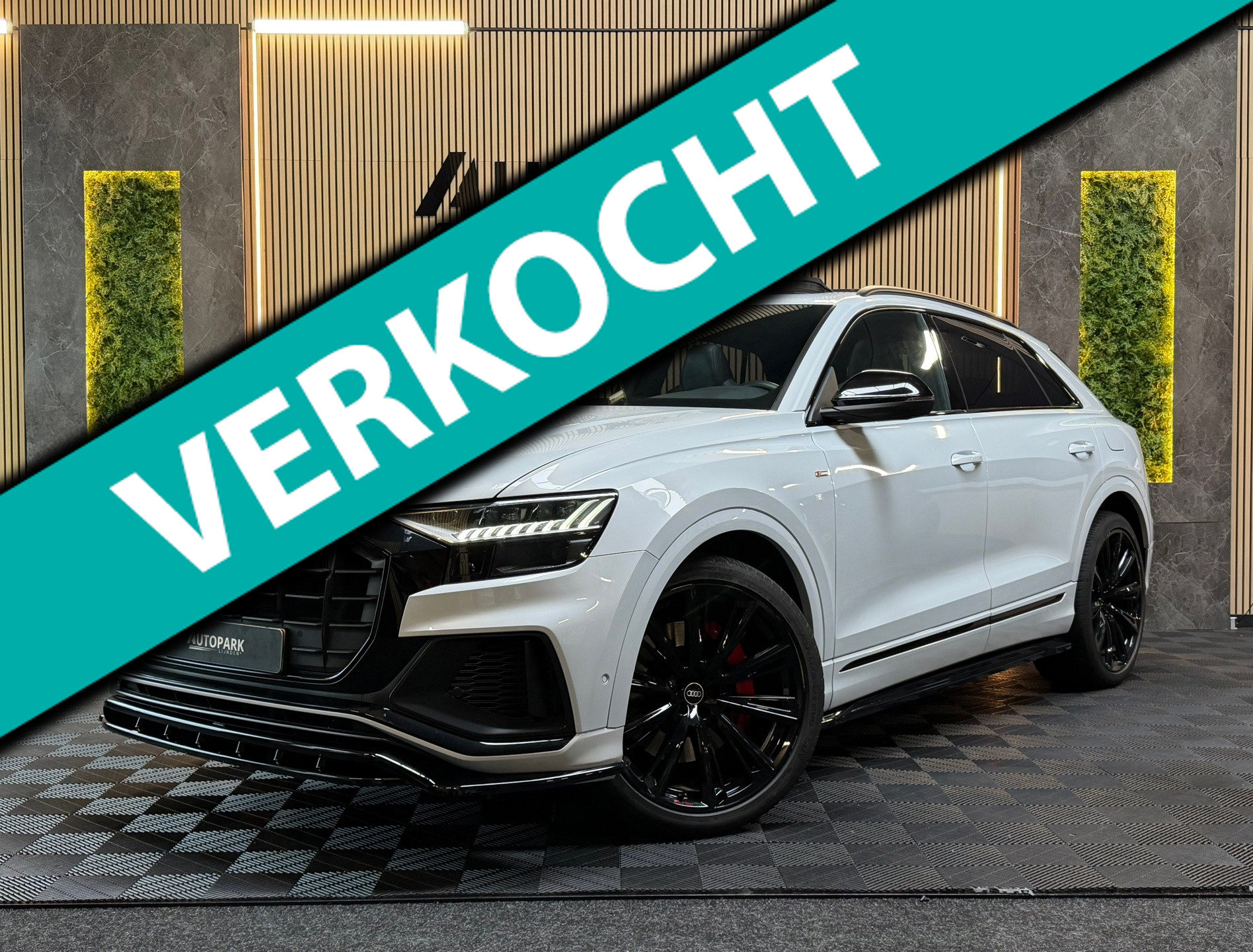 Audi Q8 55 TFSI E 55 TFSI e quattro 3X S-LINE |PANO|B&O|MASSAGE|SOFTCLOSE|360 CAM|STOELVERKOELING|LUCHTVERING|AMBIENT|23INCH|DEALER ONDERHOU 2021 - voorkant