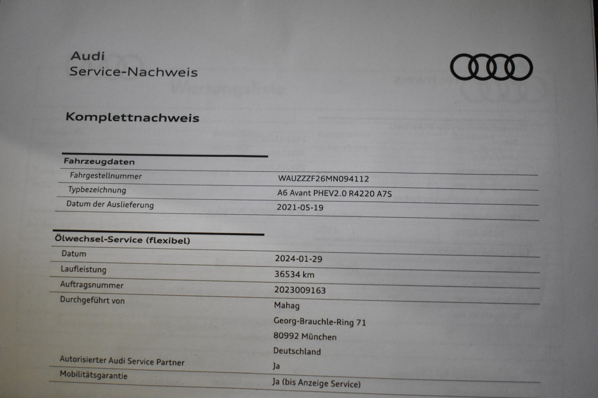Foto van Audi A6 50 TFSI E