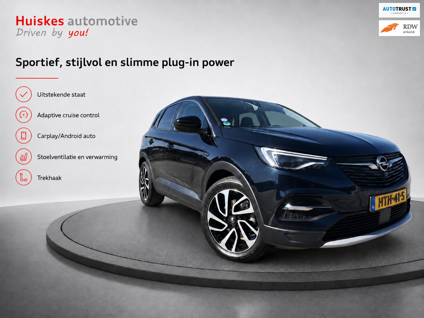 Opel Grandland X 1.6 Hybrid4 Ultimate Trekhaak/Adaptive/Leer 2019 - voorkant