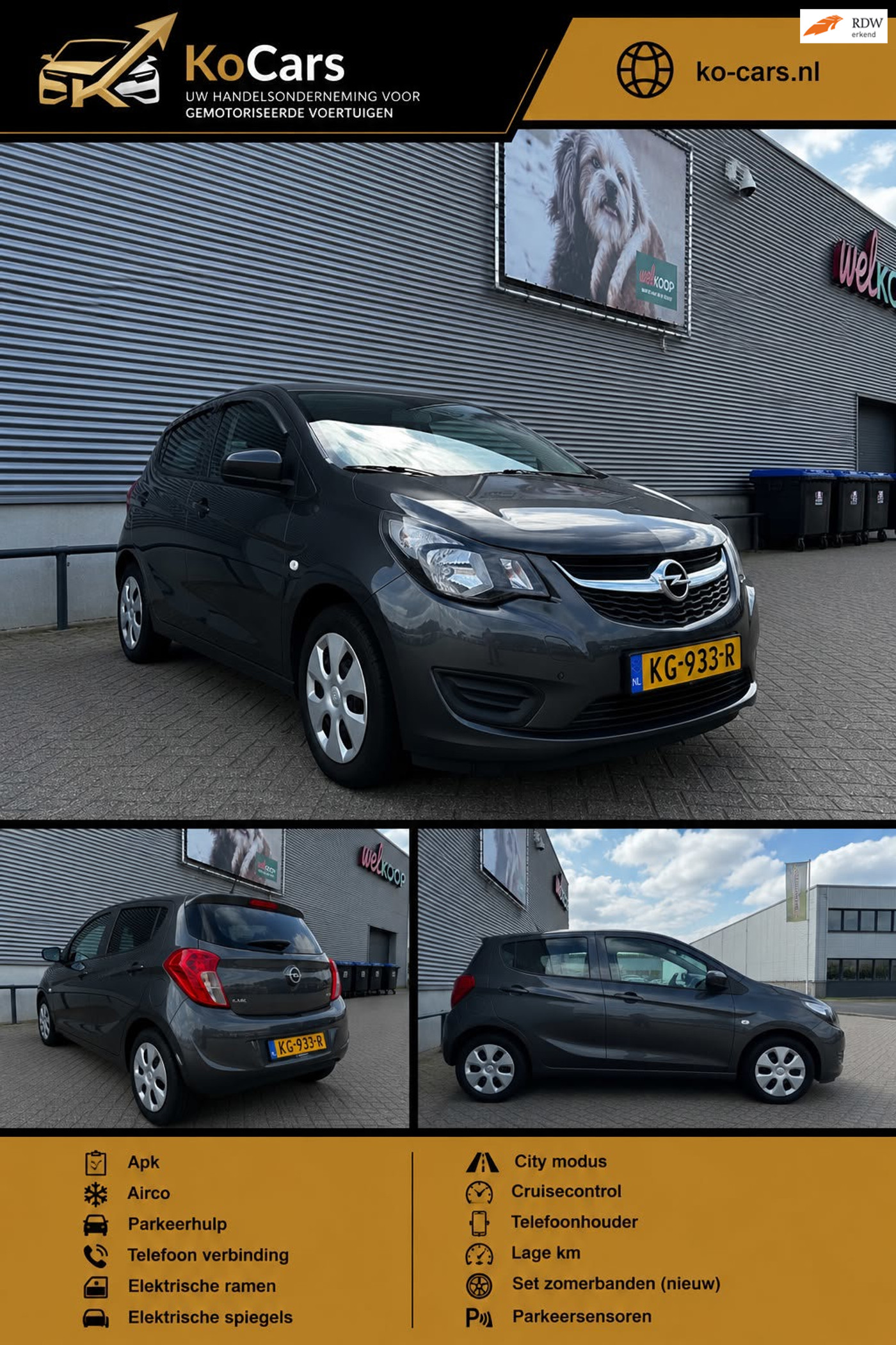Opel Karl / Viva / Apk / Parkeerhulp / Parkeersensoren / Airco 2016 - voorkant