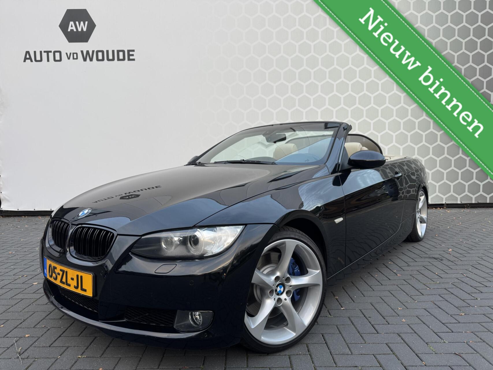 BMW 3-serie Cabrio 335i 306PK High Executive Xenon Leder 19 inch Liefhebber Black 2007 - voorkant