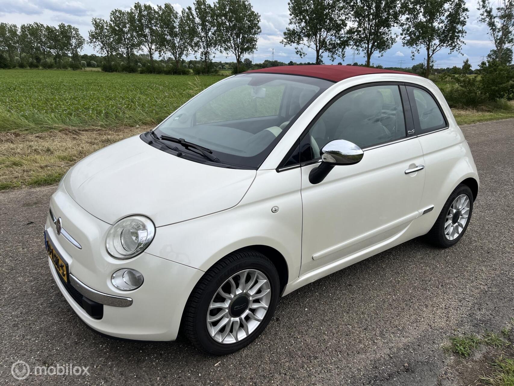 Fiat Fiat 500 C 1.2 Lounge Automaat Cabrio / Airco / Parelmoer wit 2010 - voorkant