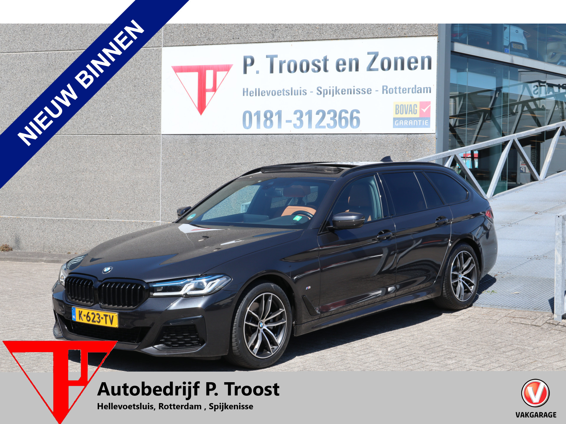 BMW 520i 520i High Executive M Sport | Facelift | Panoramadak | Luxe lederen bekleding | Laser-LED | Nederlands geleverd | Memory seats | Sfeerverlichting | Apple carplay | Adaptief onderstel | Keyless | Cruise control | Climate control | Stoelverwarming | Unieke 2021 - voorkant