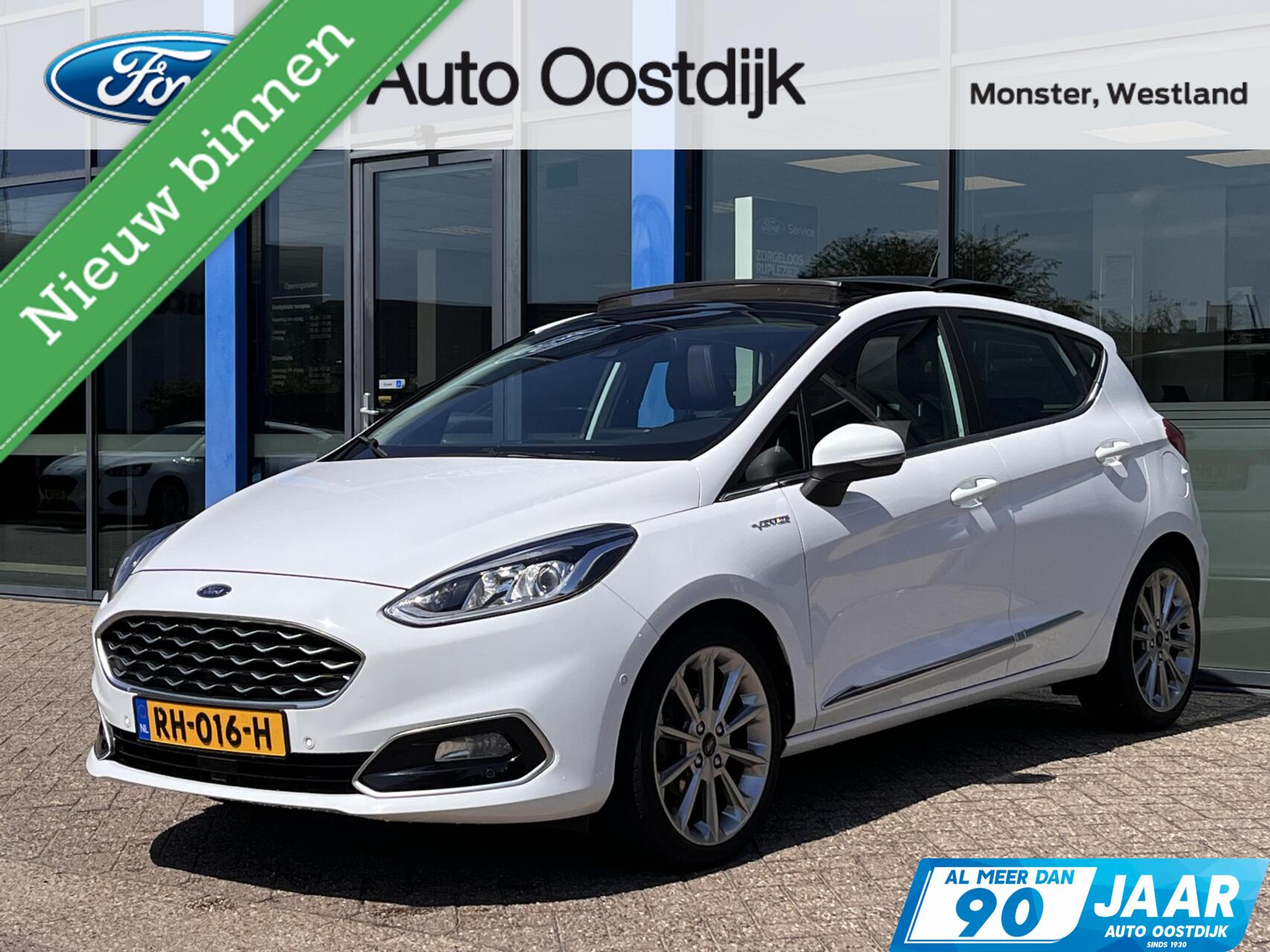 Ford Fiesta 1.0 EcoBoost Vignale 125PK Nieuwe Distributieriem Panodak Winterpack Adaptieve Cruise Camera Navi Vol-Leder B&O Climate Privacy Glass Keyless *Full-Options* 2017 - voorkant