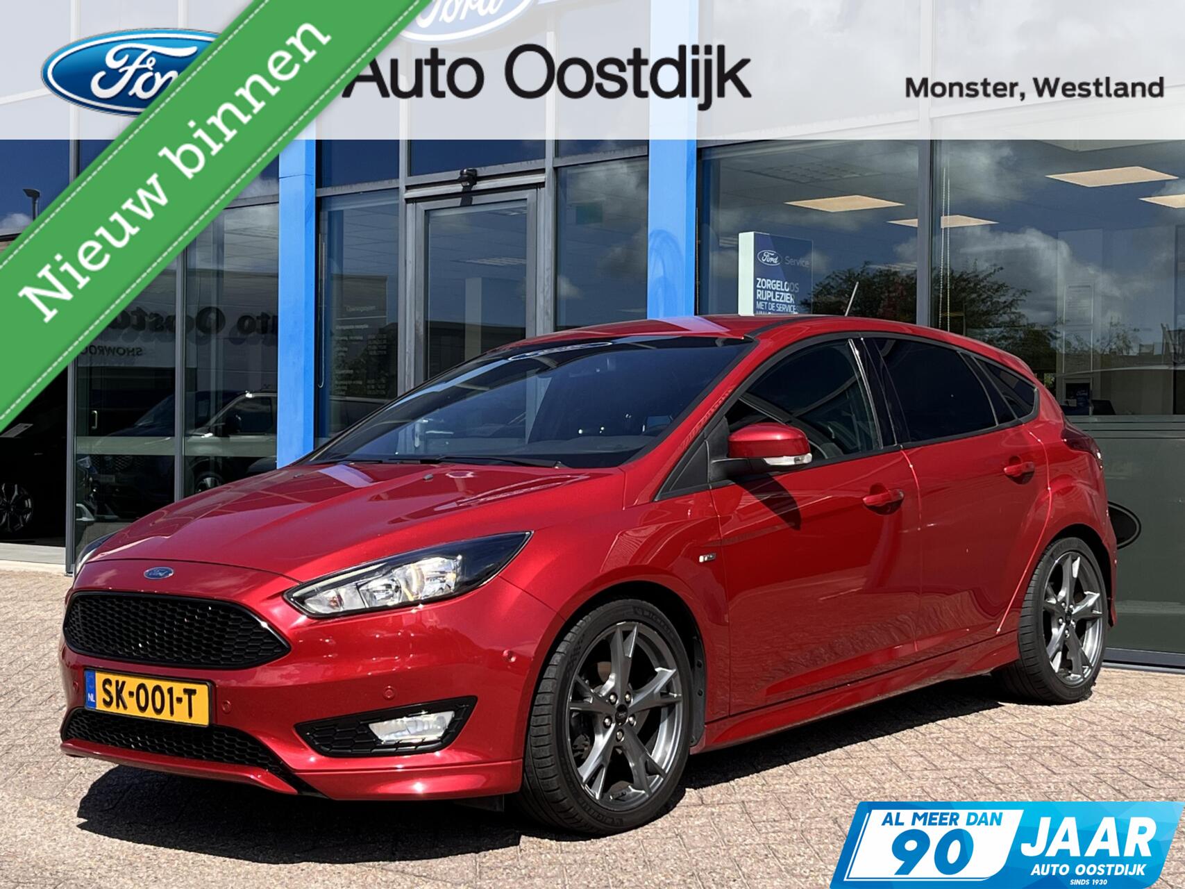 Ford Focus 1.0 ST-Line 125PK Afn. Trekhaak Carplay Voorruitverwarming Parkeersensoren Navi 18" Velgen 1ste Eigenaar *Dealer Onderhouden* 2018 - voorkant