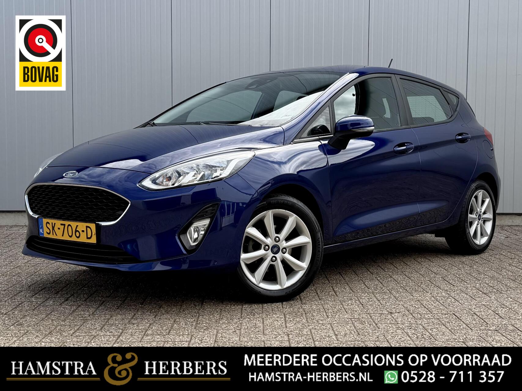 Ford Fiesta 1.1 Trend blauw 2018 - voorkant
