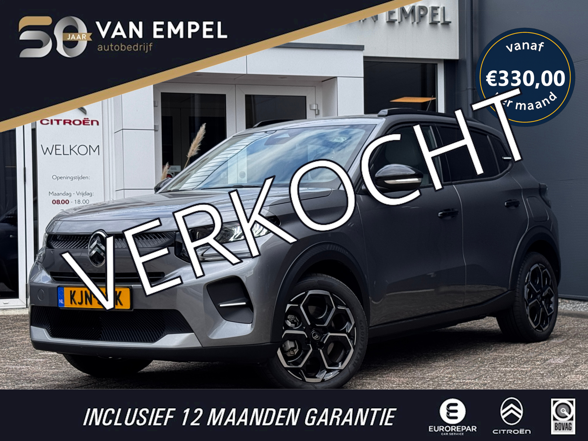 Citroen E-c3 Max 113pk 44 kWh | 3-Fase | Camera | Navigatie | Climate control | Draadloze Carplay / Android Auto | 2025 - voorkant