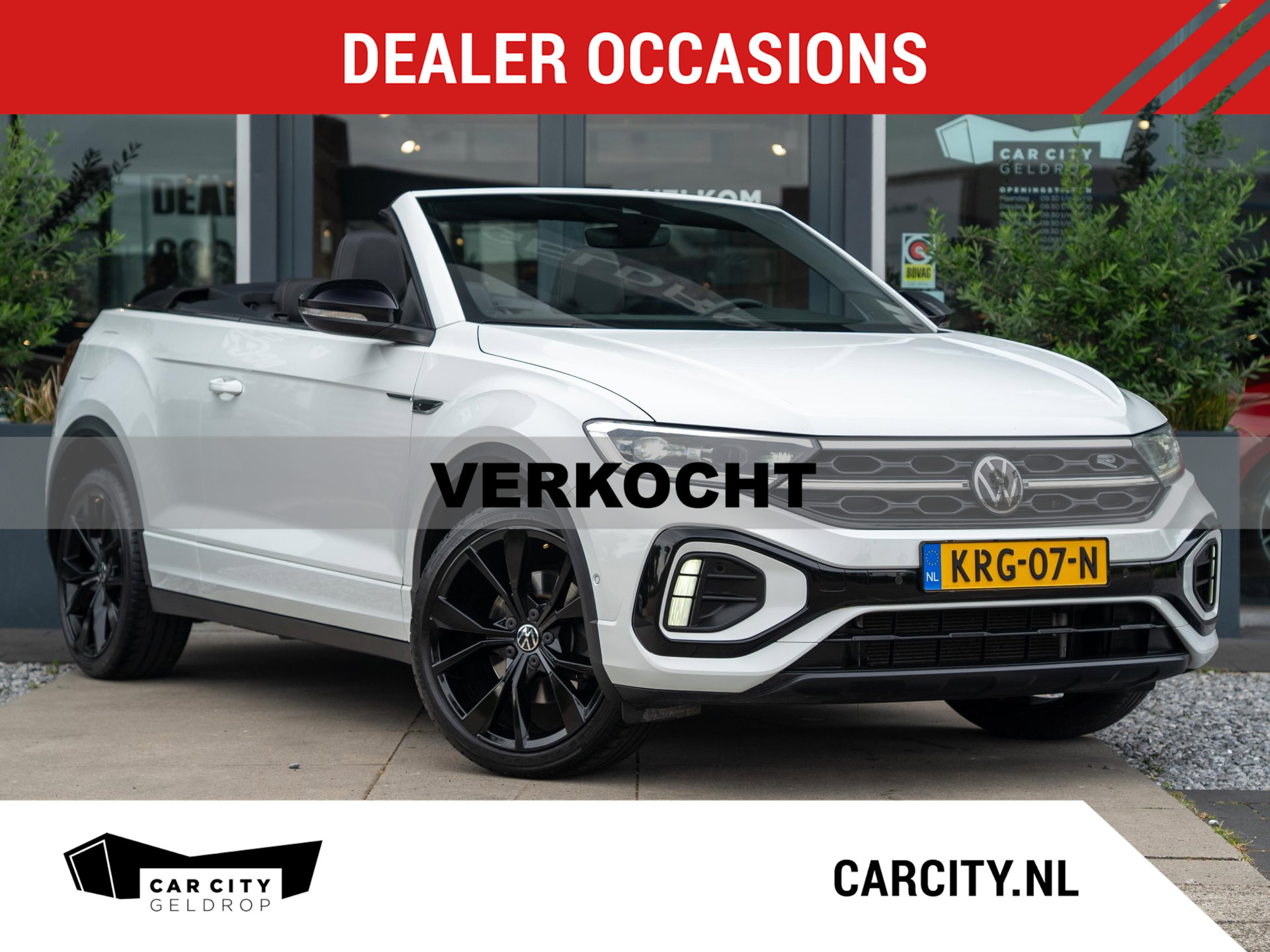 Volkswagen T-roc Cabrio 1.5 TSI 150pk R-line / Trekhaak / Diamond Leer / iQ Light / Black style 2022 - voorkant