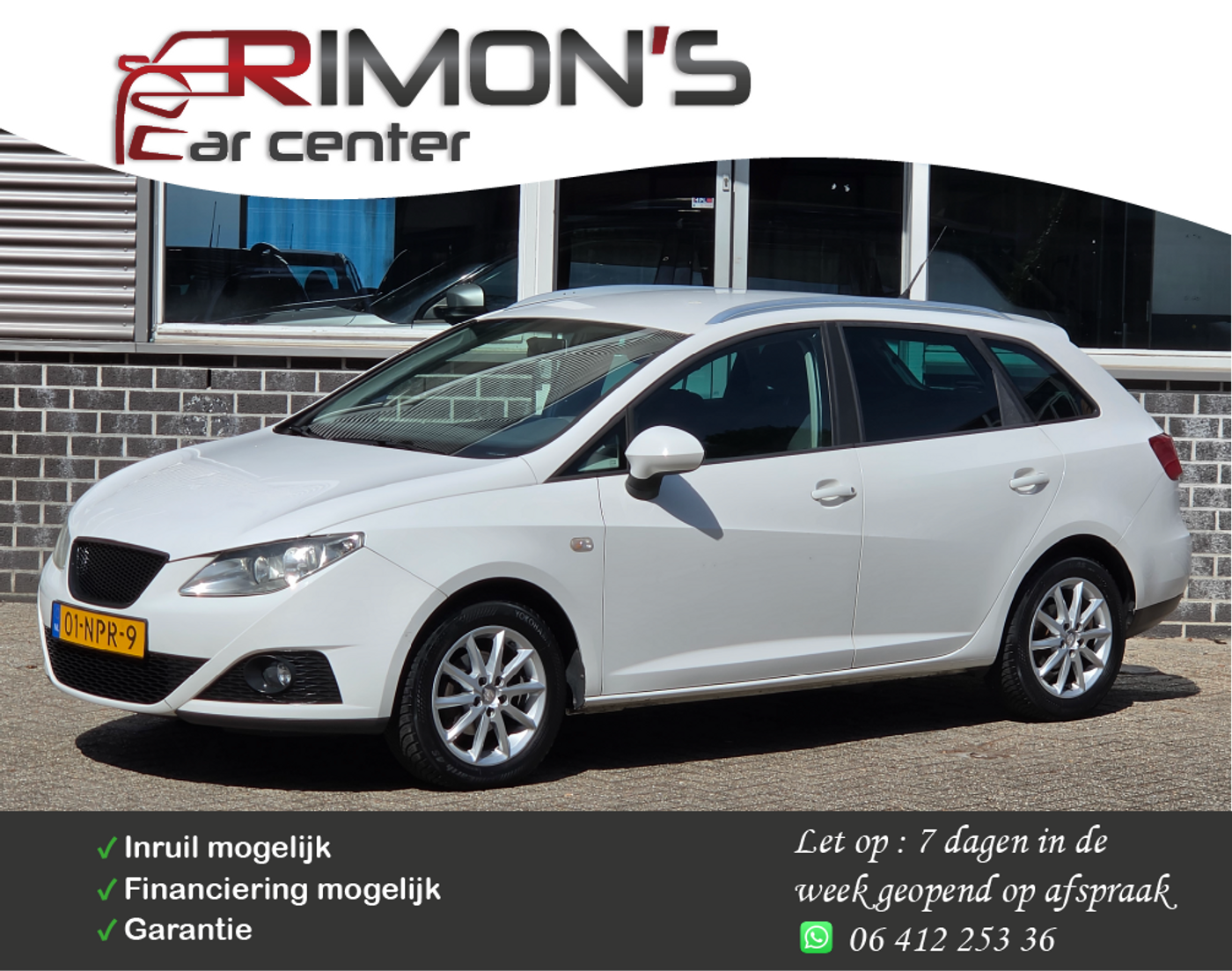 Seat Ibiza ST 1.4 Airco New D-Riemset Apk Tm 06-2027 2010 - voorkant