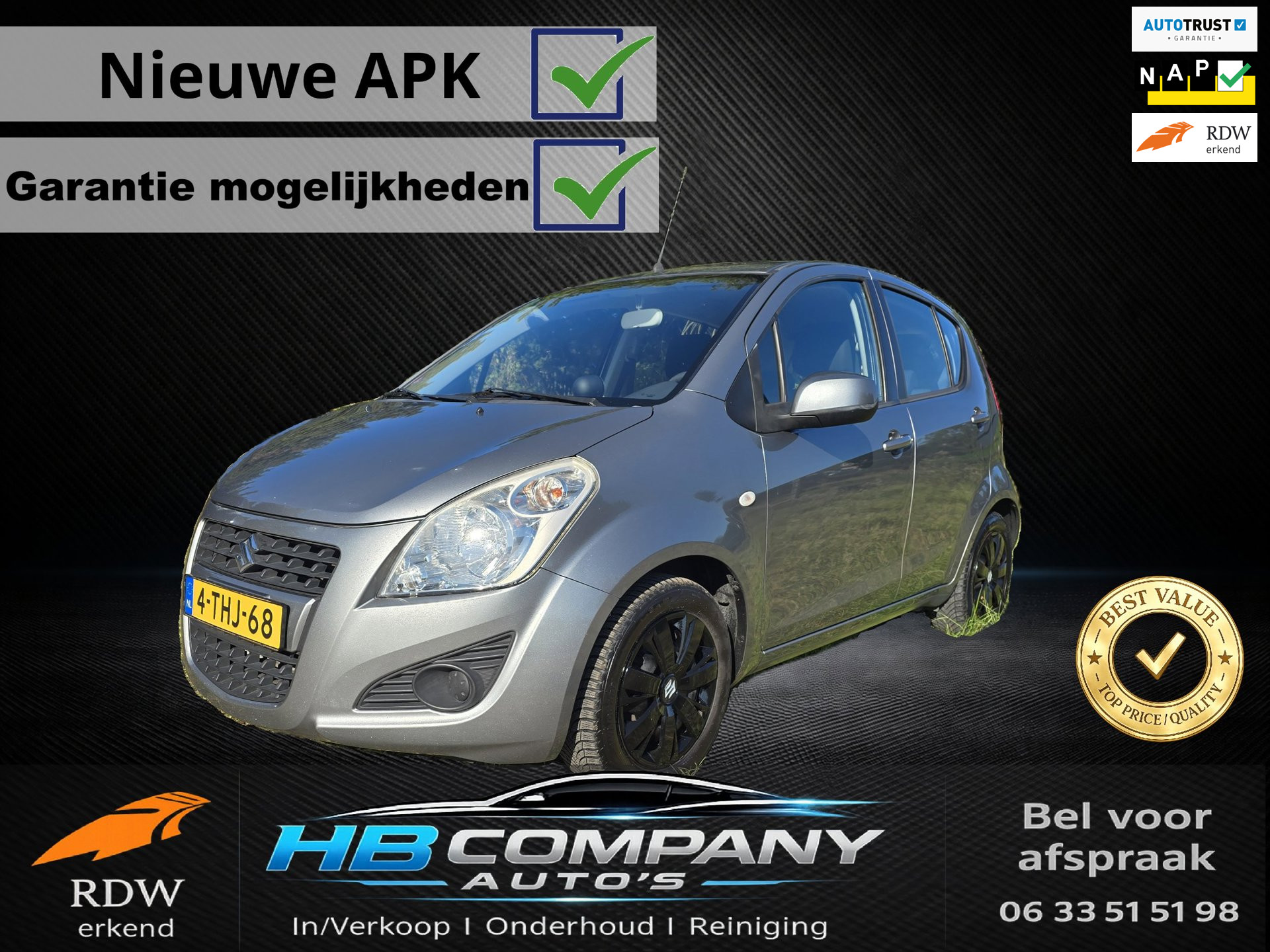 Suzuki Splash 1.0 VVT Comfort EASSS | Airco | Autotrust mogelijk | Nieuwe APK | NAP 2014 - voorkant