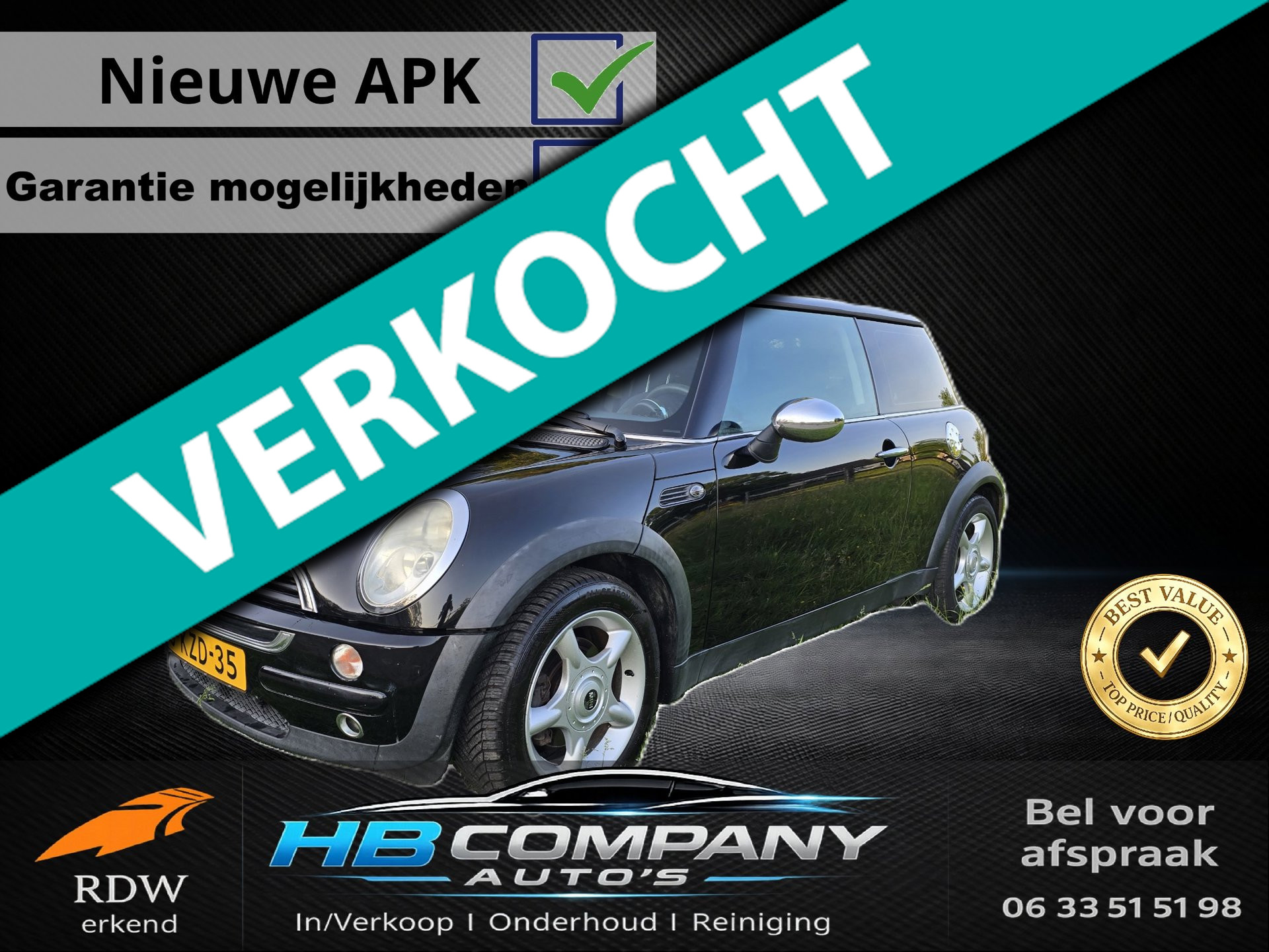 Mini Mini One 1.6 One | Nette Auto | Nieuwe Koppeling | Nieuwe APK 2004 - voorkant